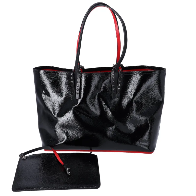 Christian Louboutin Cabata Small Tote Bag Black Red Patent Leather sold by Gaby's Bags