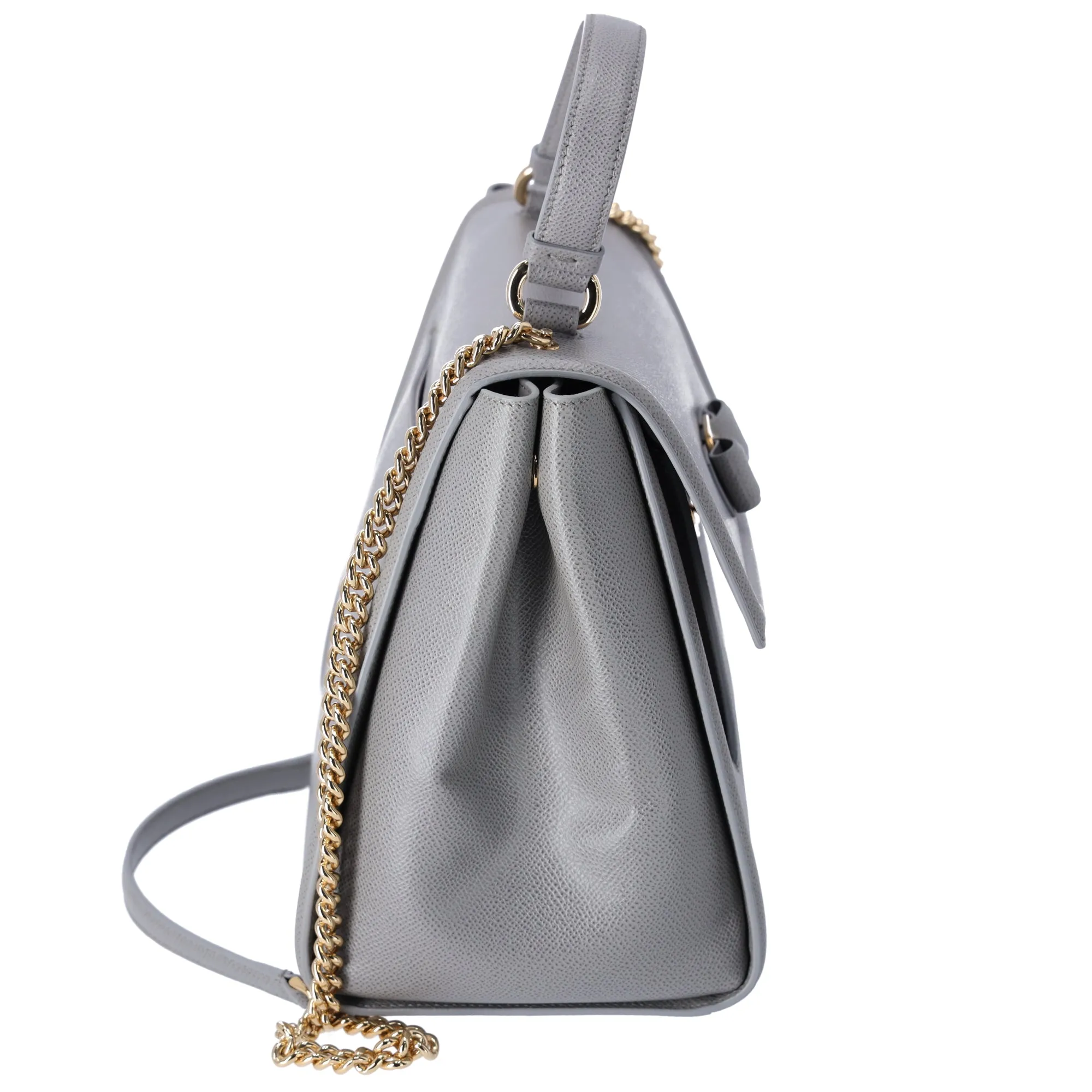 Salvatore Ferragamo Carry Shoulder Bag 21G697 Gray Leather sold by Gaby's Bags product image thumbnail 5