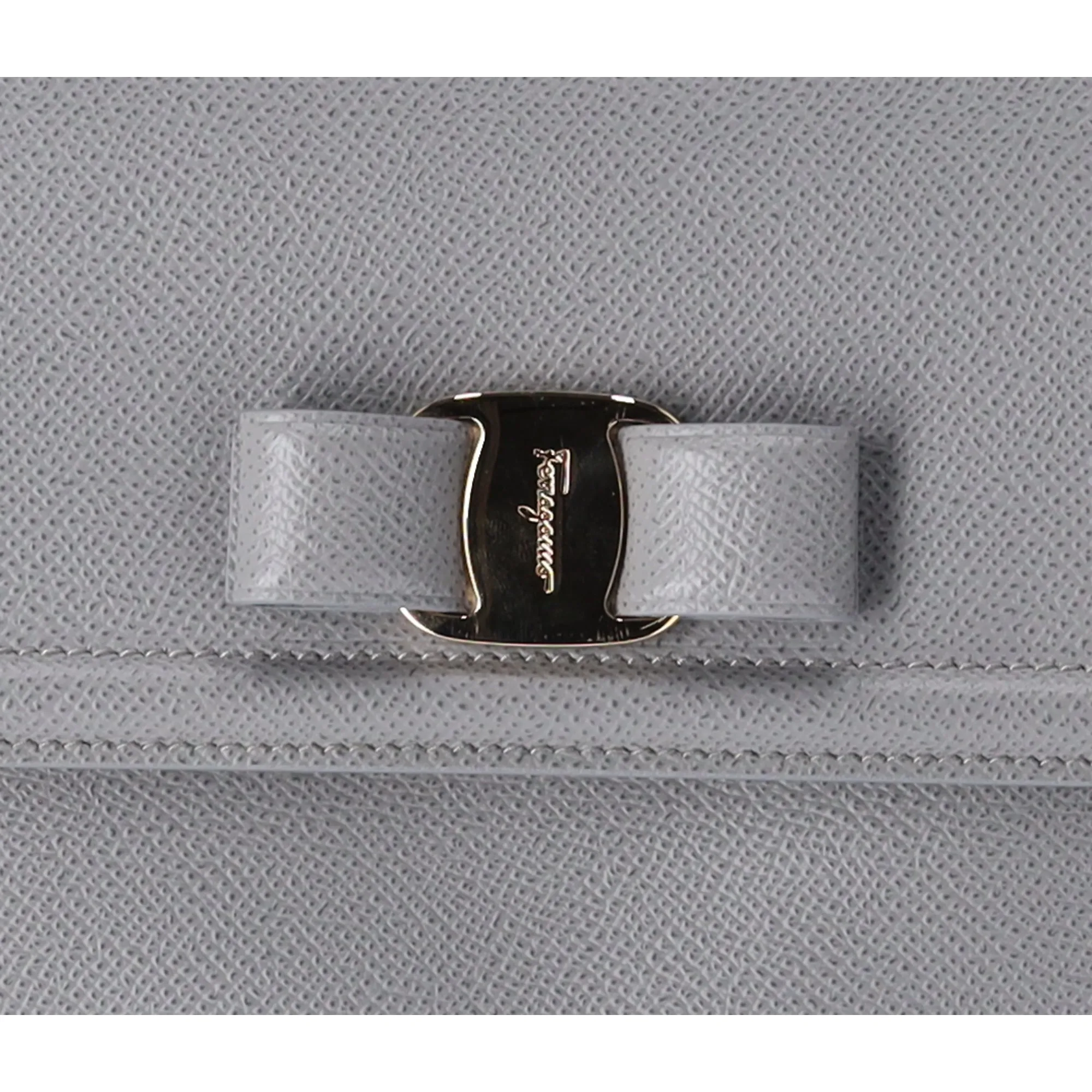 Salvatore Ferragamo Carry Shoulder Bag 21G697 Gray Leather sold by Gaby's Bags product image thumbnail 2