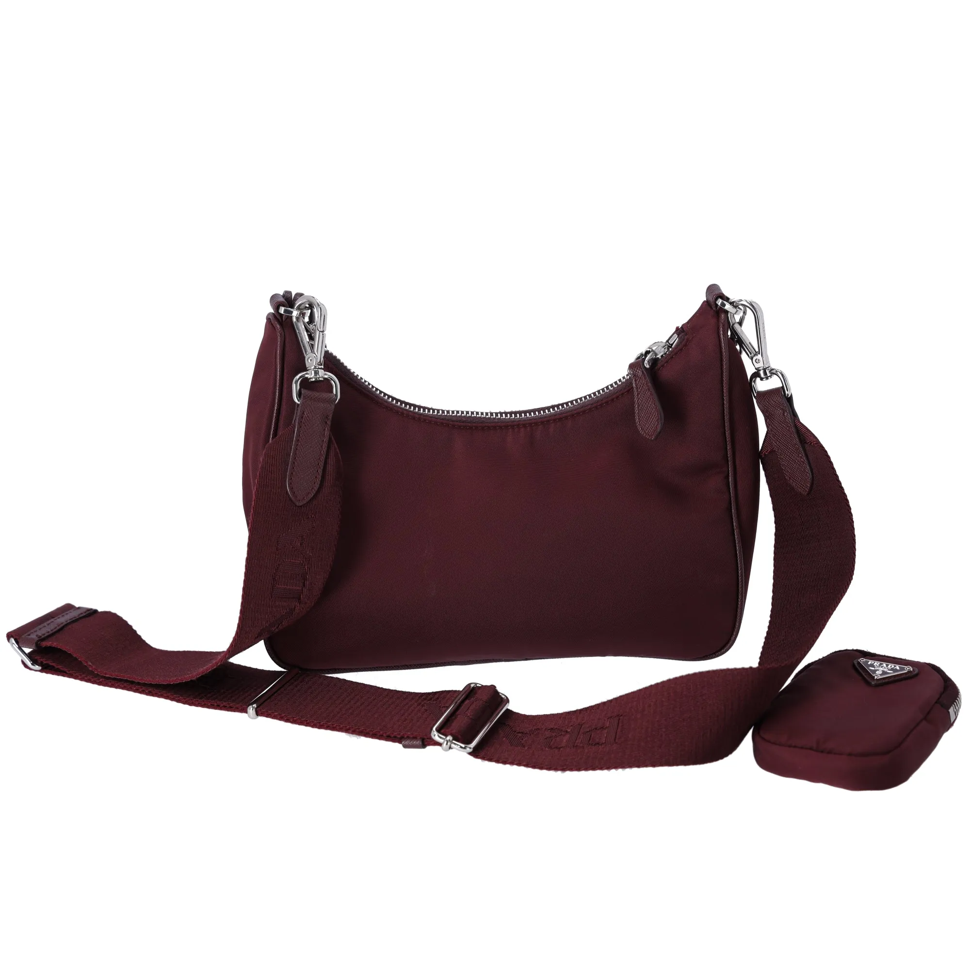 PRADA Re-Edition 2005 Shoulder Bag 1BH204 Bordeaux Nylon Saffiano Leather sold by Gaby's Bags product image thumbnail 4