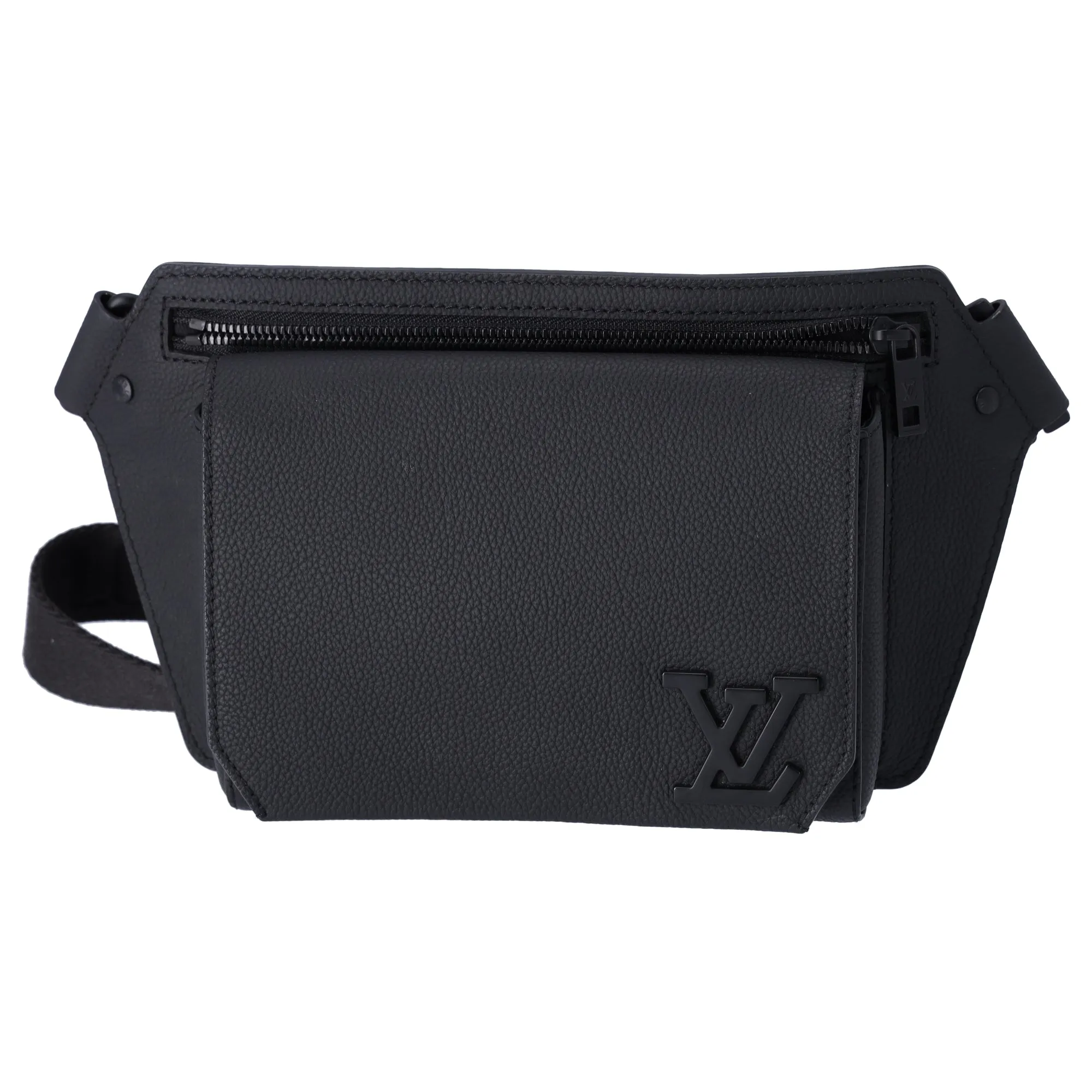 Louis Vuitton Bum Bag LV Aerogram M57081 Black Noir Grain Leather sold by Gaby's Bags