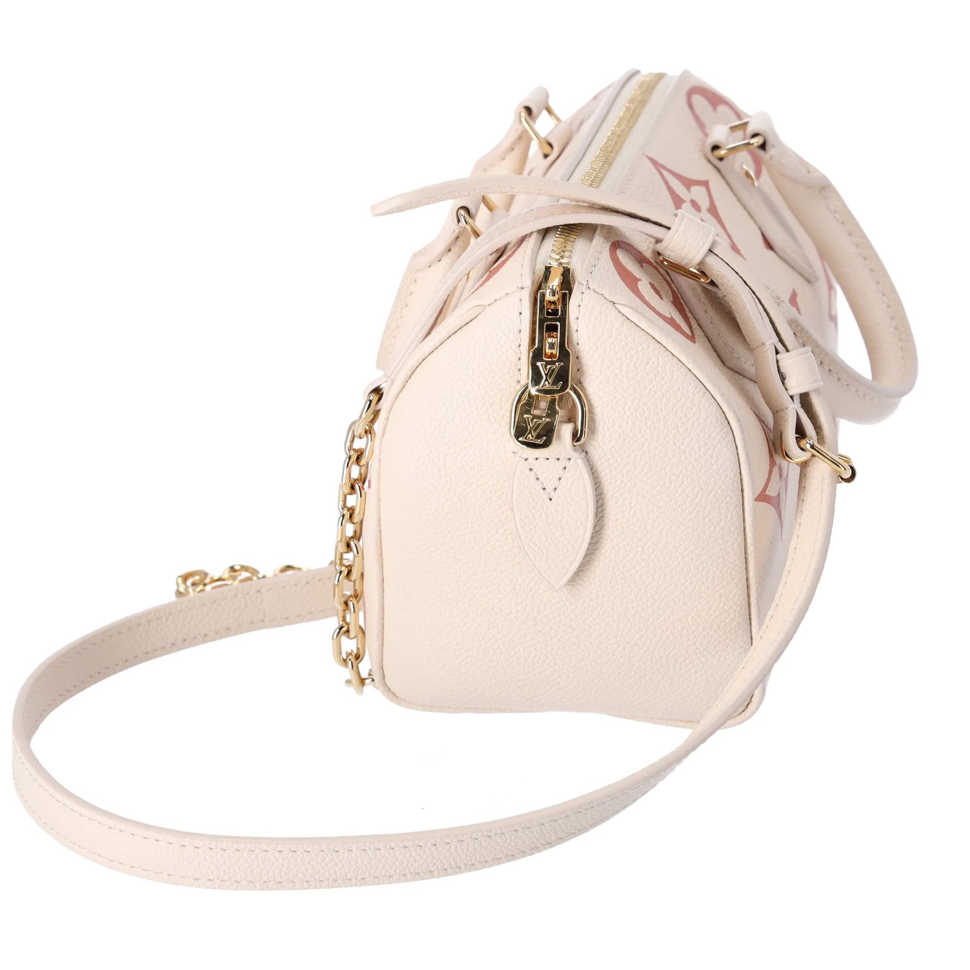 Louis Vuitton Speedy Bandouliere 20 Empreinte Giant Monogram Creme Rose Trianon sold by Gaby's Bags product image thumbnail 5