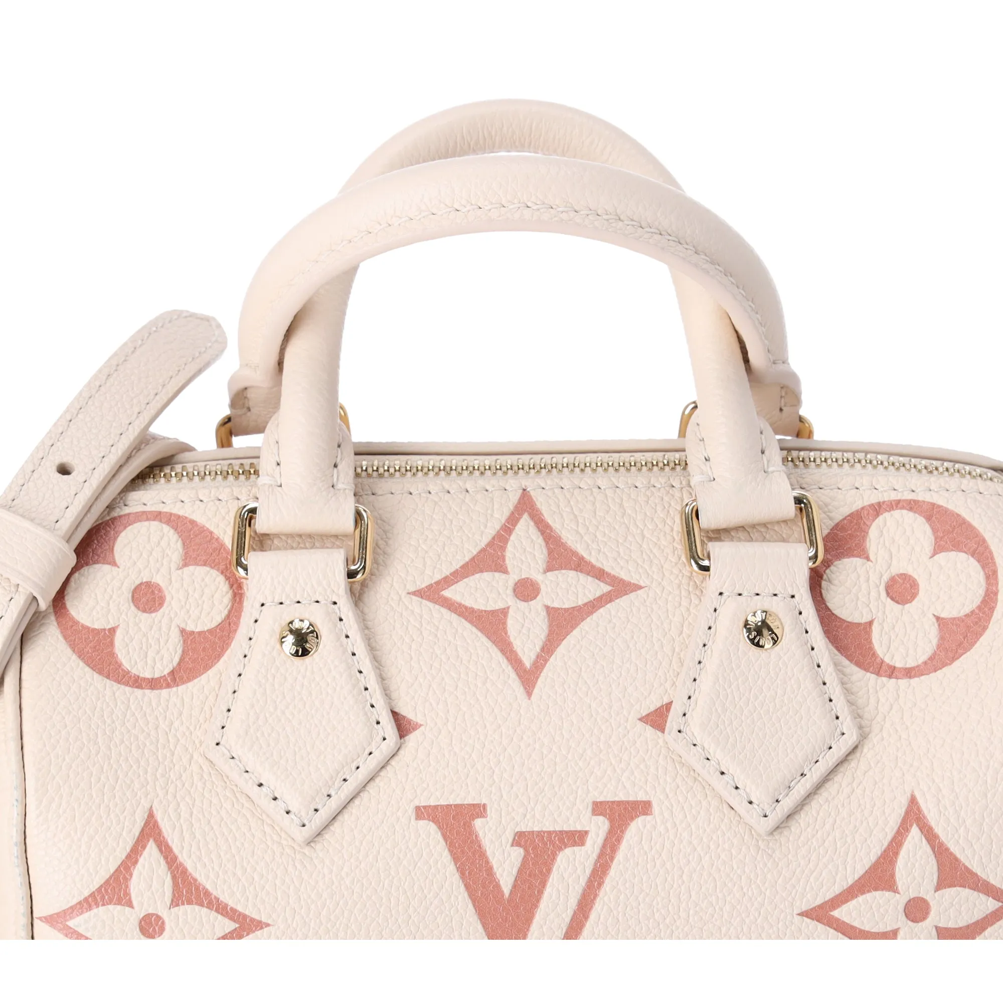 Louis Vuitton Speedy Bandouliere 20 Empreinte Giant Monogram Creme Rose Trianon sold by Gaby's Bags product image thumbnail 2