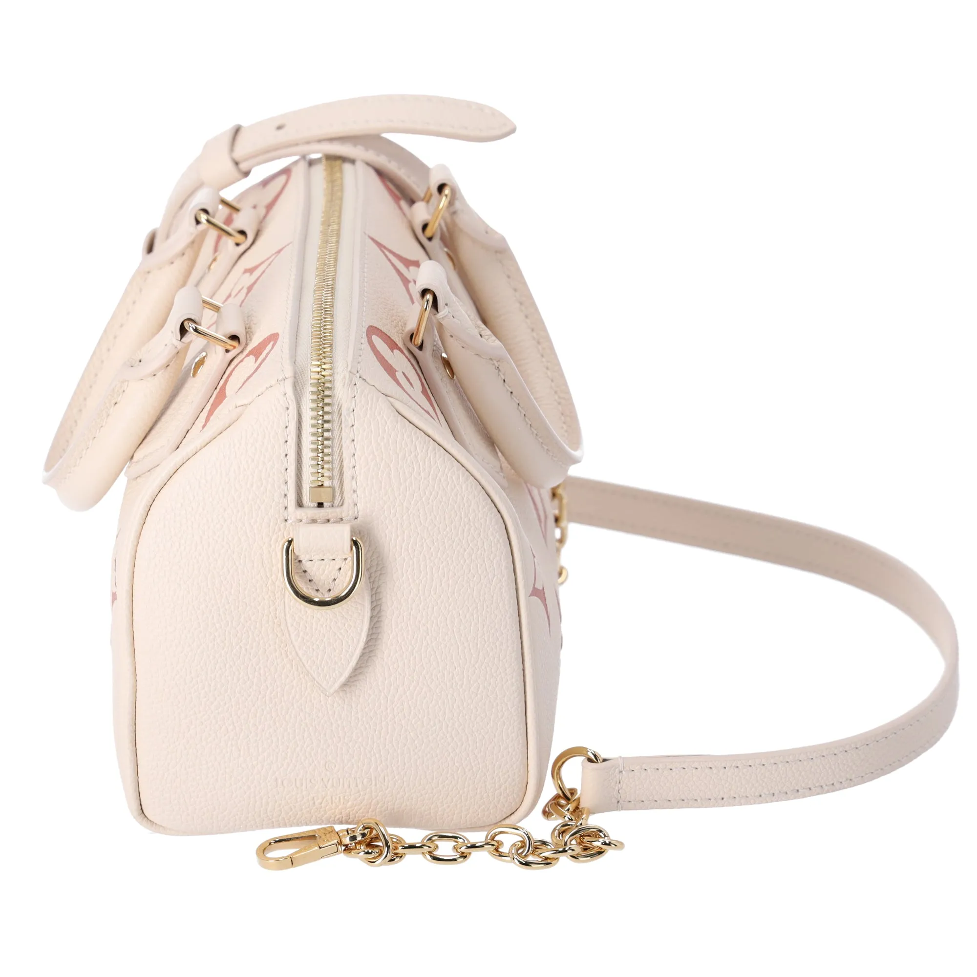 Louis Vuitton Speedy Bandouliere 20 Empreinte Giant Monogram Creme Rose Trianon sold by Gaby's Bags product image thumbnail 3