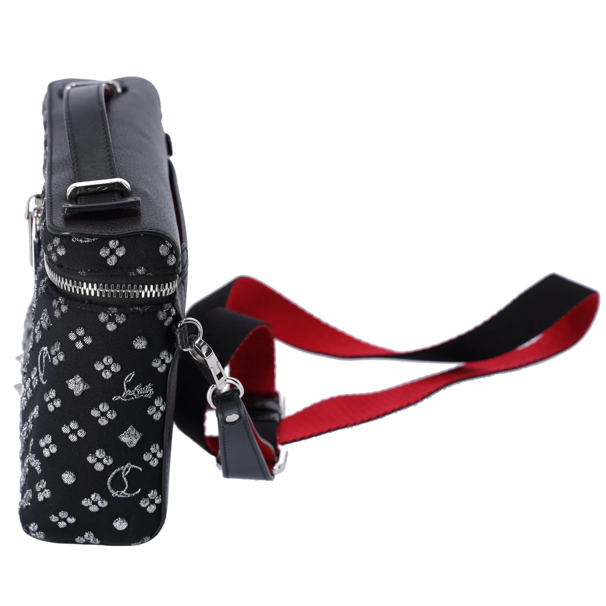Christian Louboutin Kipi Pouch Handbag Black Silver Logo Studded sold by Gaby's Bags product image thumbnail 2