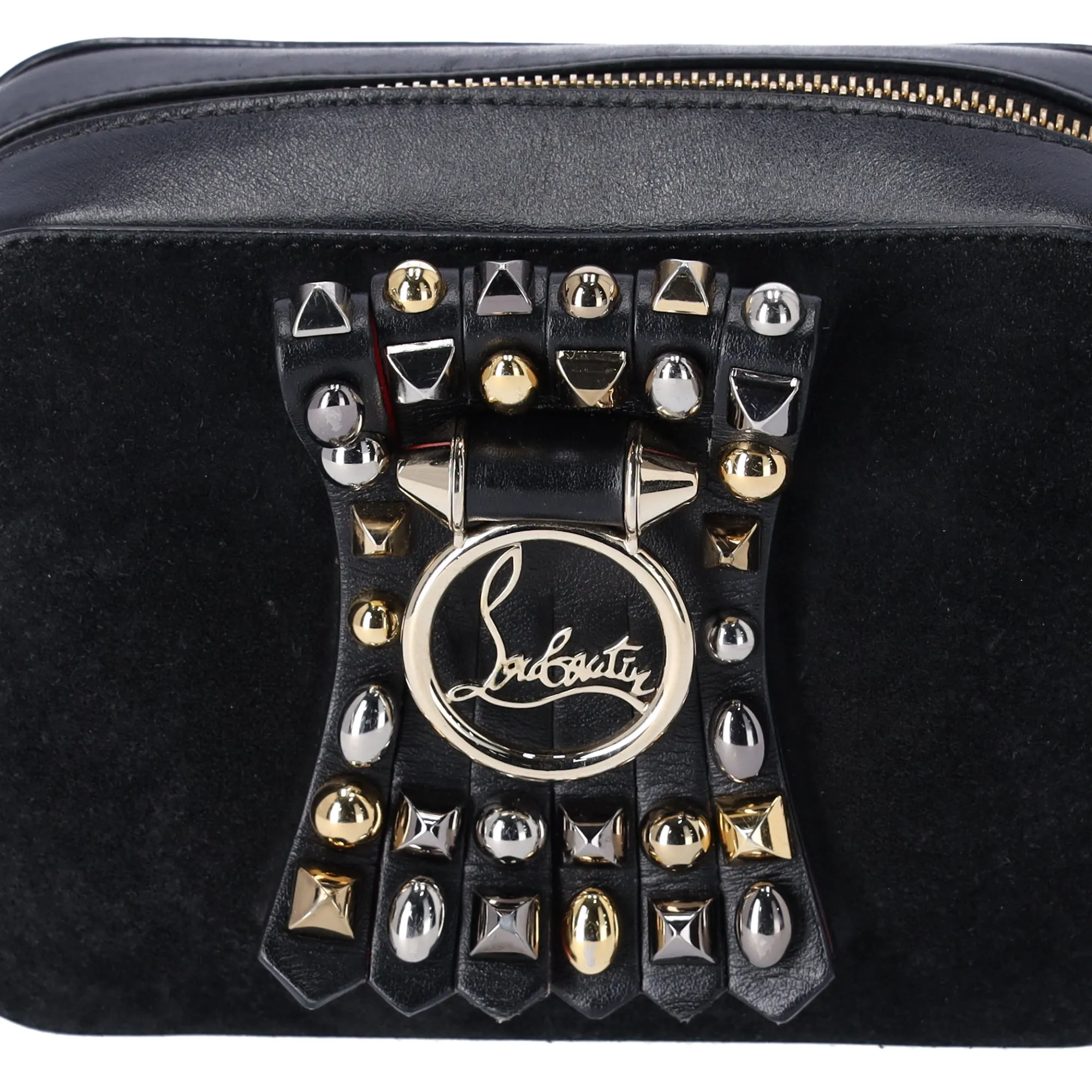 Christian Louboutin Rubylou Mini Shoulder Bag 3185262 Black Suede Leather sold by Gaby's Bags product image thumbnail 2