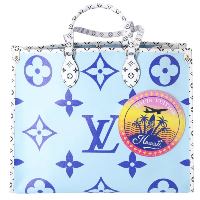 Louis Vuitton Onthego GM Tote Giant Monogram Hawaii Blue M44683 sold by Gaby's Bags