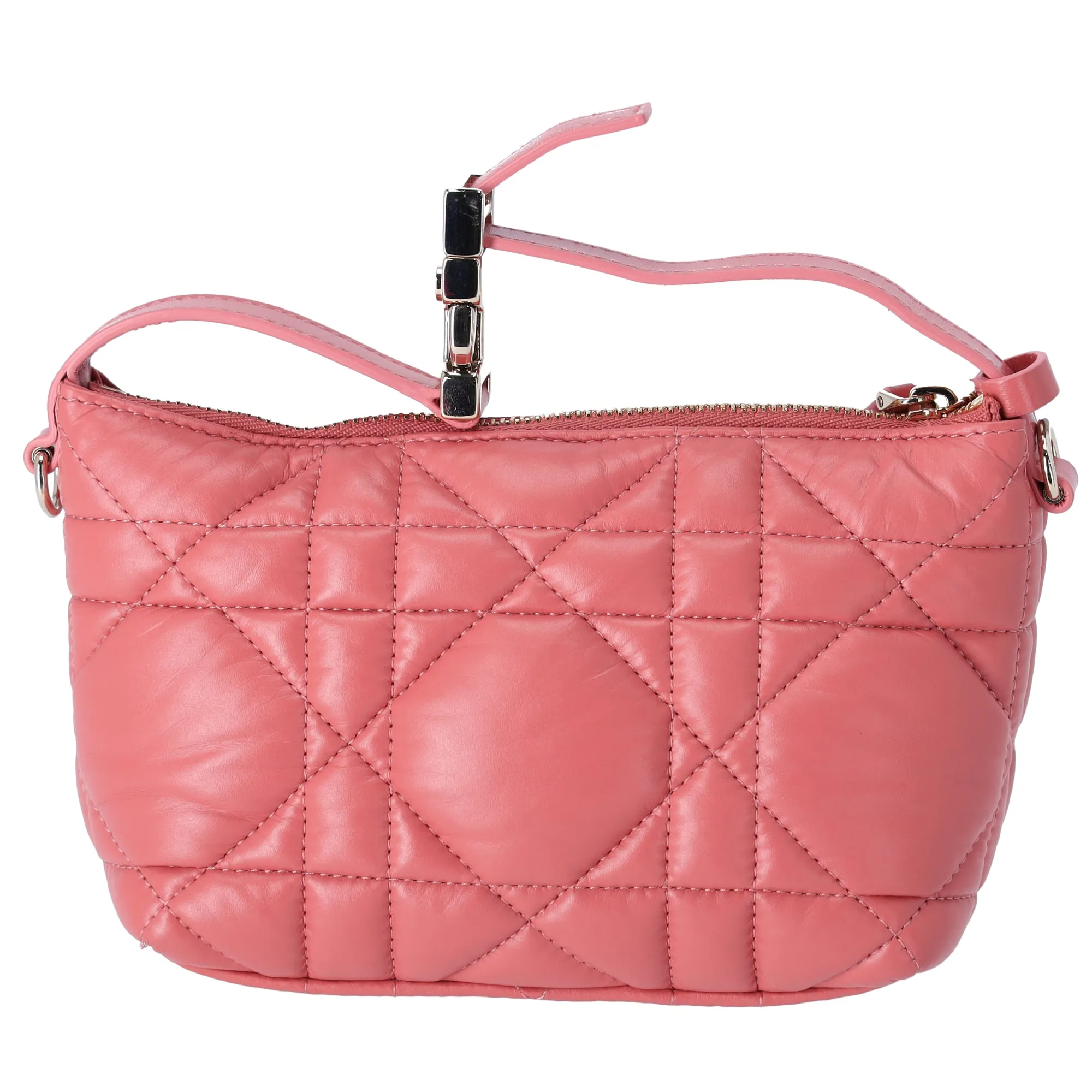 Christian Dior Nomade Pouch Small Cannage Stitching Handbag Pink Leather sold by Gaby's Bags product image thumbnail 3