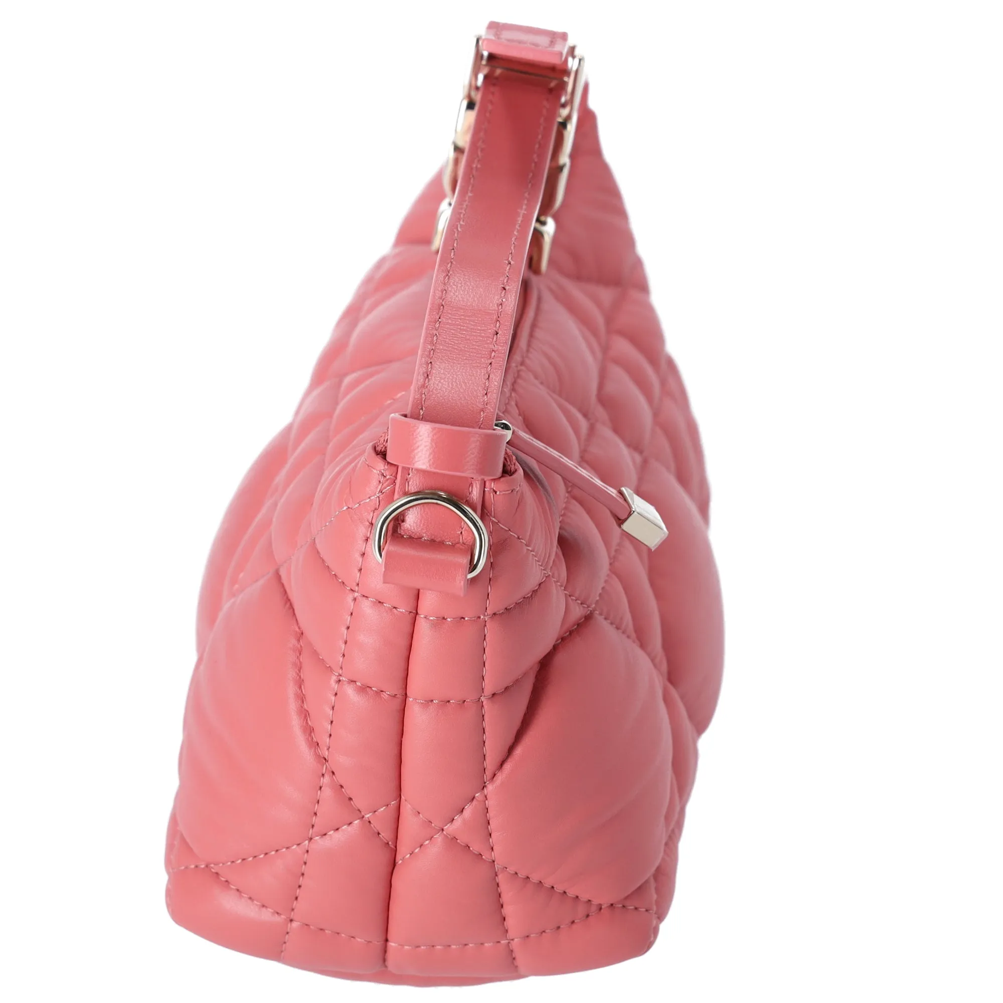 Christian Dior Nomade Pouch Small Cannage Stitching Handbag Pink Leather sold by Gaby's Bags product image thumbnail 4