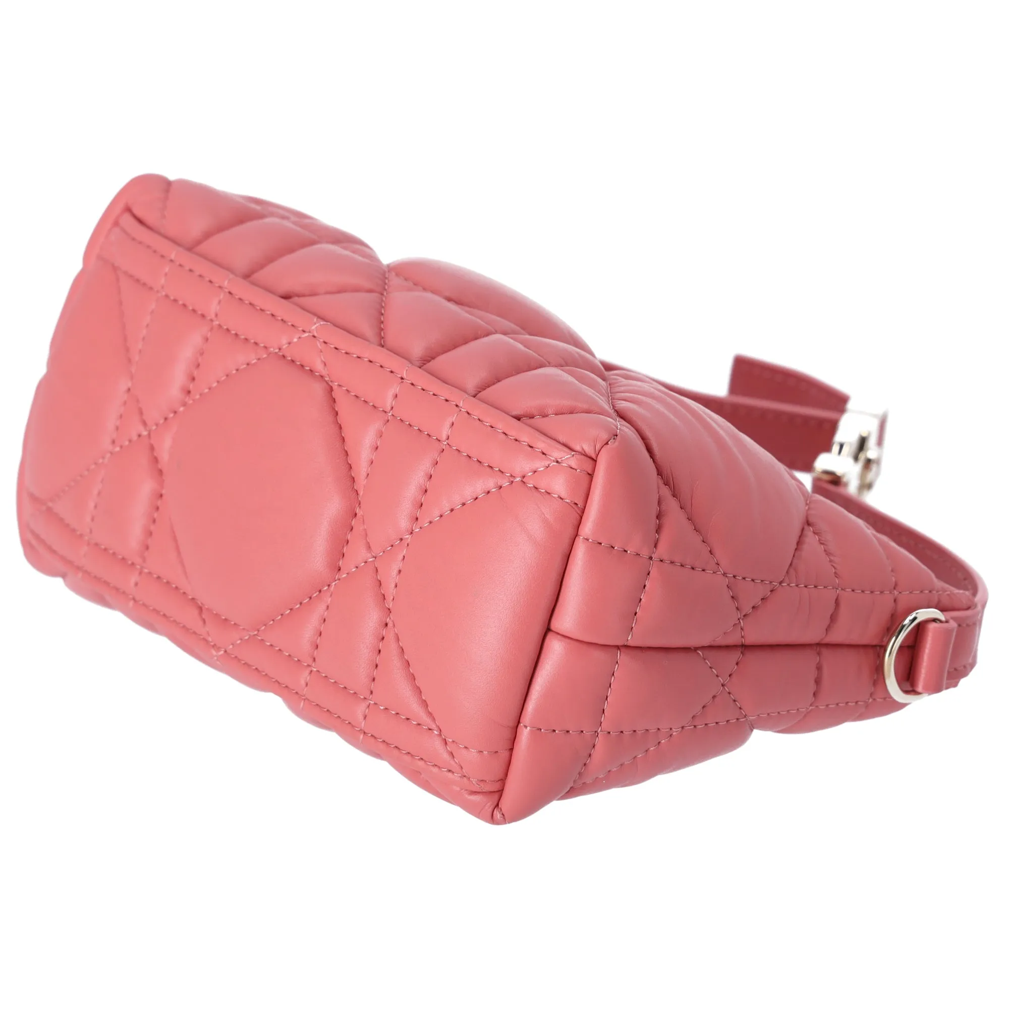 Christian Dior Nomade Pouch Small Cannage Stitching Handbag Pink Leather sold by Gaby's Bags product image thumbnail 5