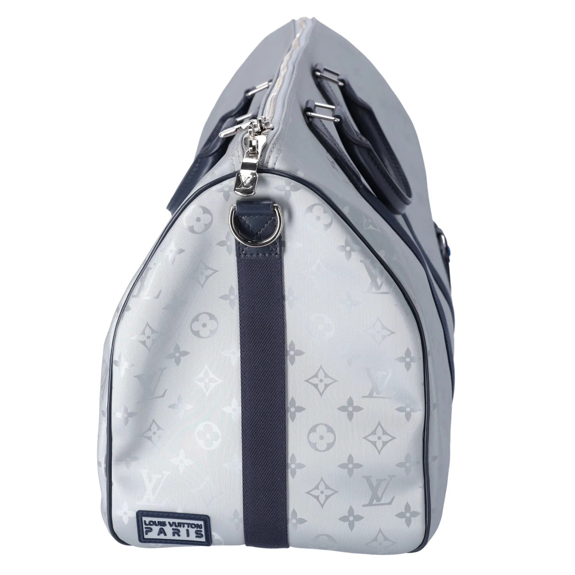 Louis Vuitton Keepall Bandouliere 50 Monogram Satellite Boston Bag Silver sold by Gaby's Bags product image thumbnail 5