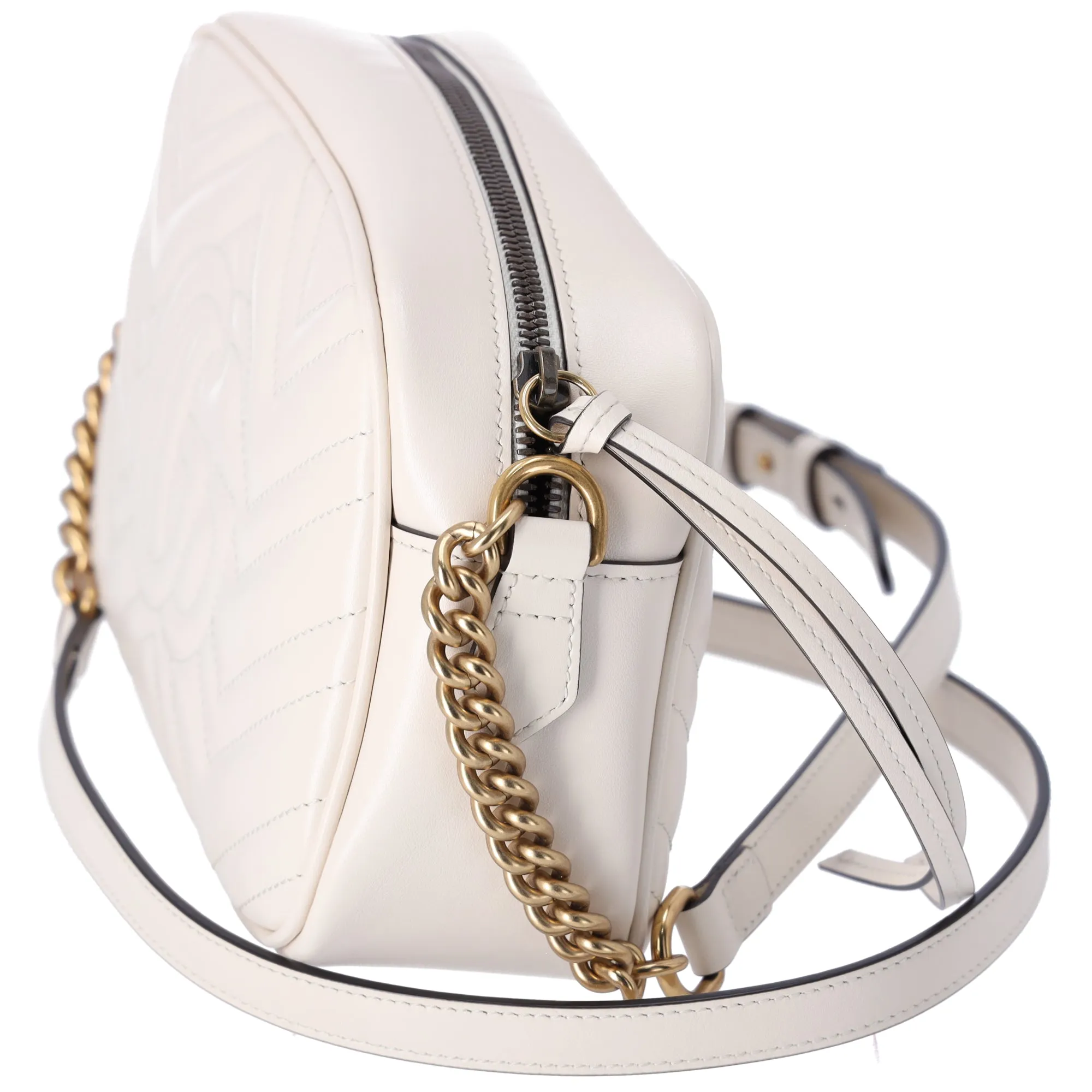 GUCCI GG Marmont Quilted Small Shoulder Bag Crossbody 47632 Cream Leather sold by Gaby's Bags product image thumbnail 5