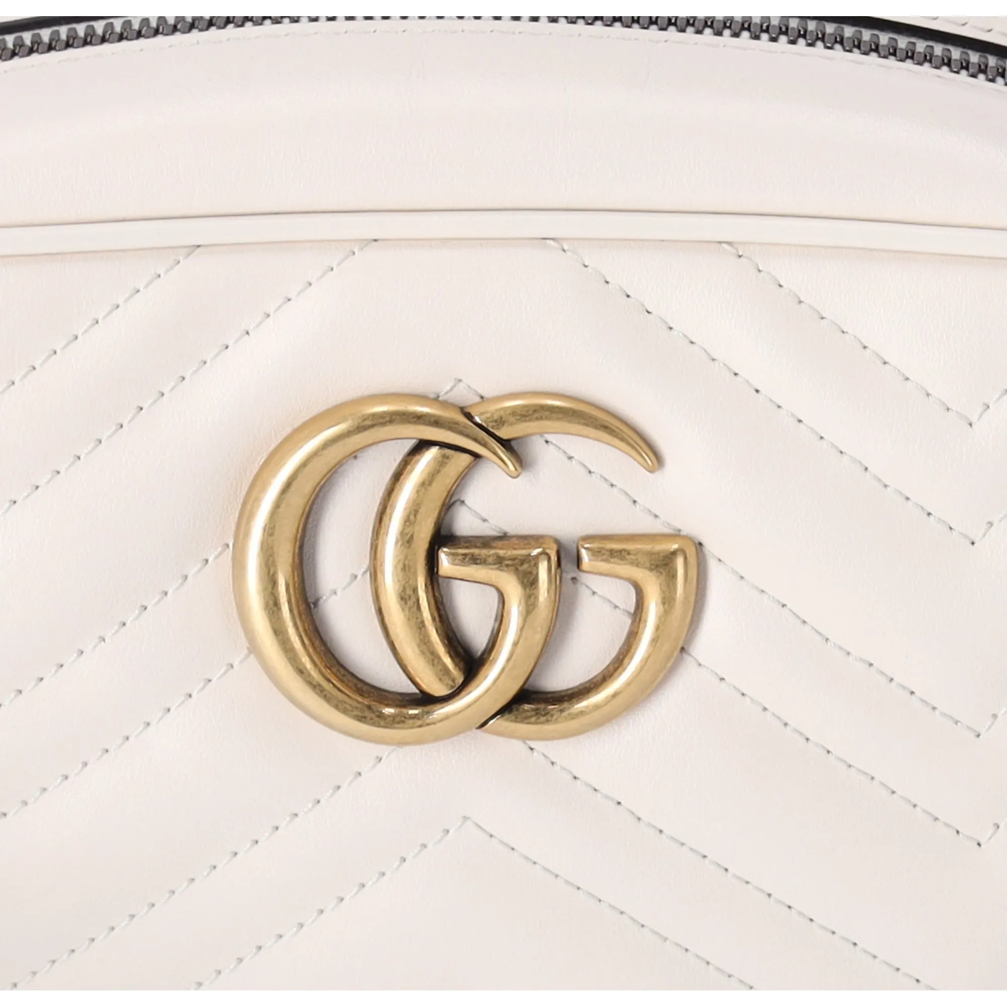 GUCCI GG Marmont Quilted Small Shoulder Bag Crossbody 47632 Cream Leather sold by Gaby's Bags product image thumbnail 2