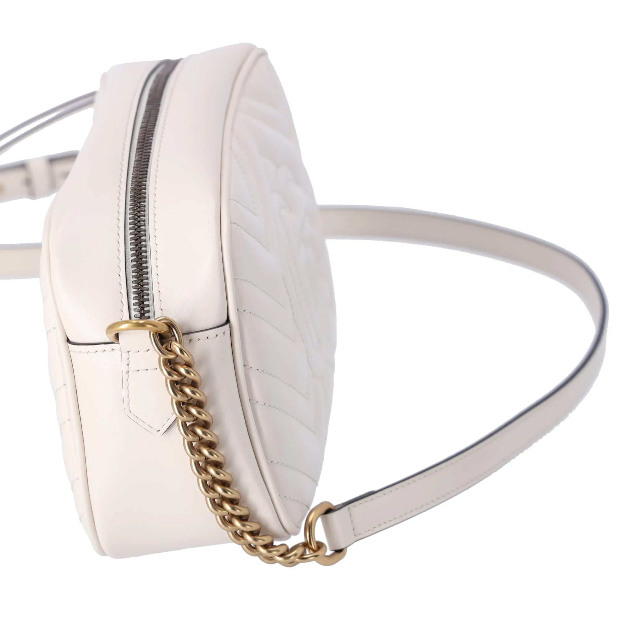 GUCCI GG Marmont Quilted Small Shoulder Bag Crossbody 47632 Cream Leather sold by Gaby's Bags product image thumbnail 3