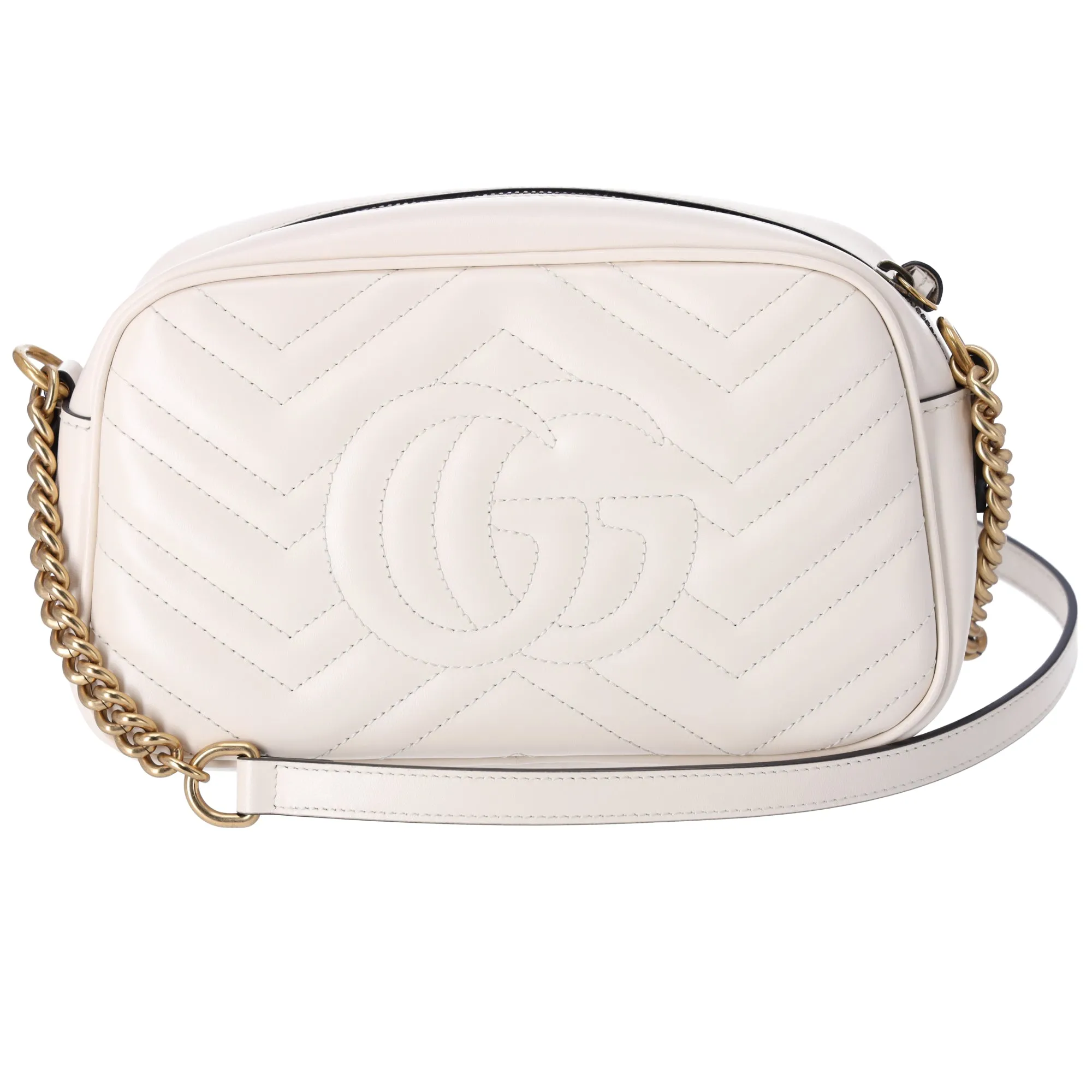 GUCCI GG Marmont Quilted Small Shoulder Bag Crossbody 47632 Cream Leather sold by Gaby's Bags product image thumbnail 4
