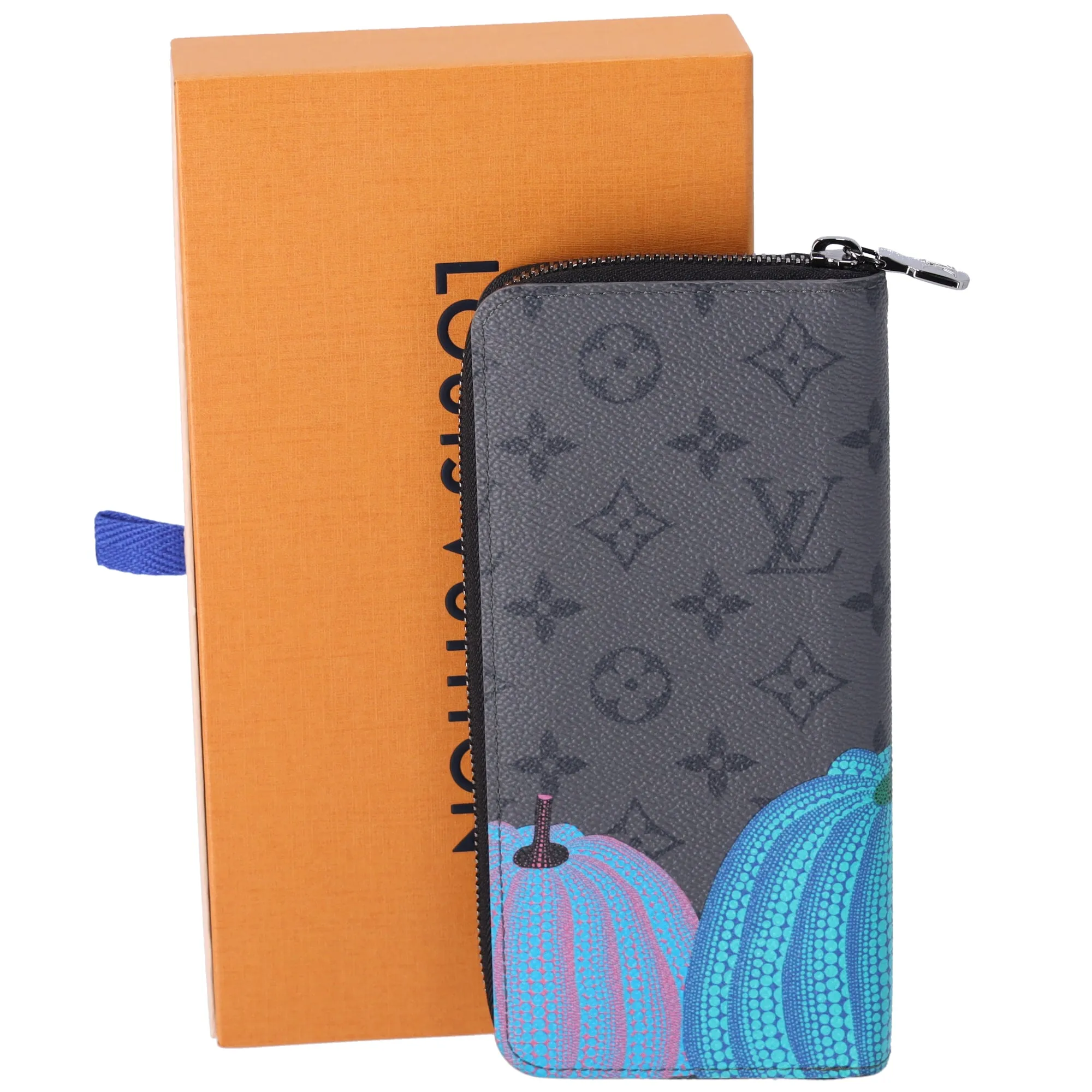 Louis Vuitton x Yayoi Kusama Vertical Wallet Gray Monogram Eclipse Pumpkins sold by Gaby's Bags product image thumbnail 2