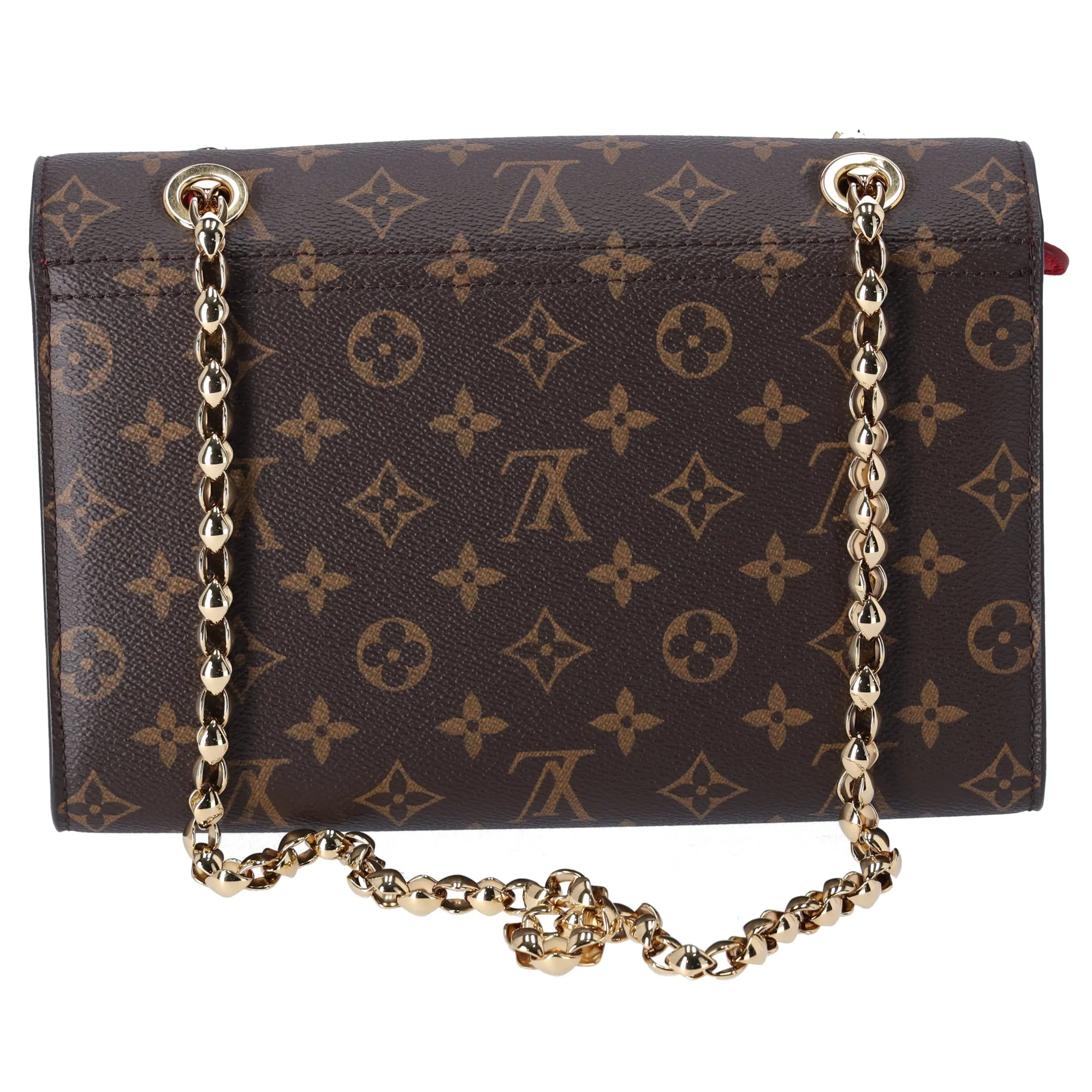 Louis Vuitton Victoire Brown Monogram Shoulder Bag M41731 Cerise Red Canvas sold by Gaby's Bags product image thumbnail 4