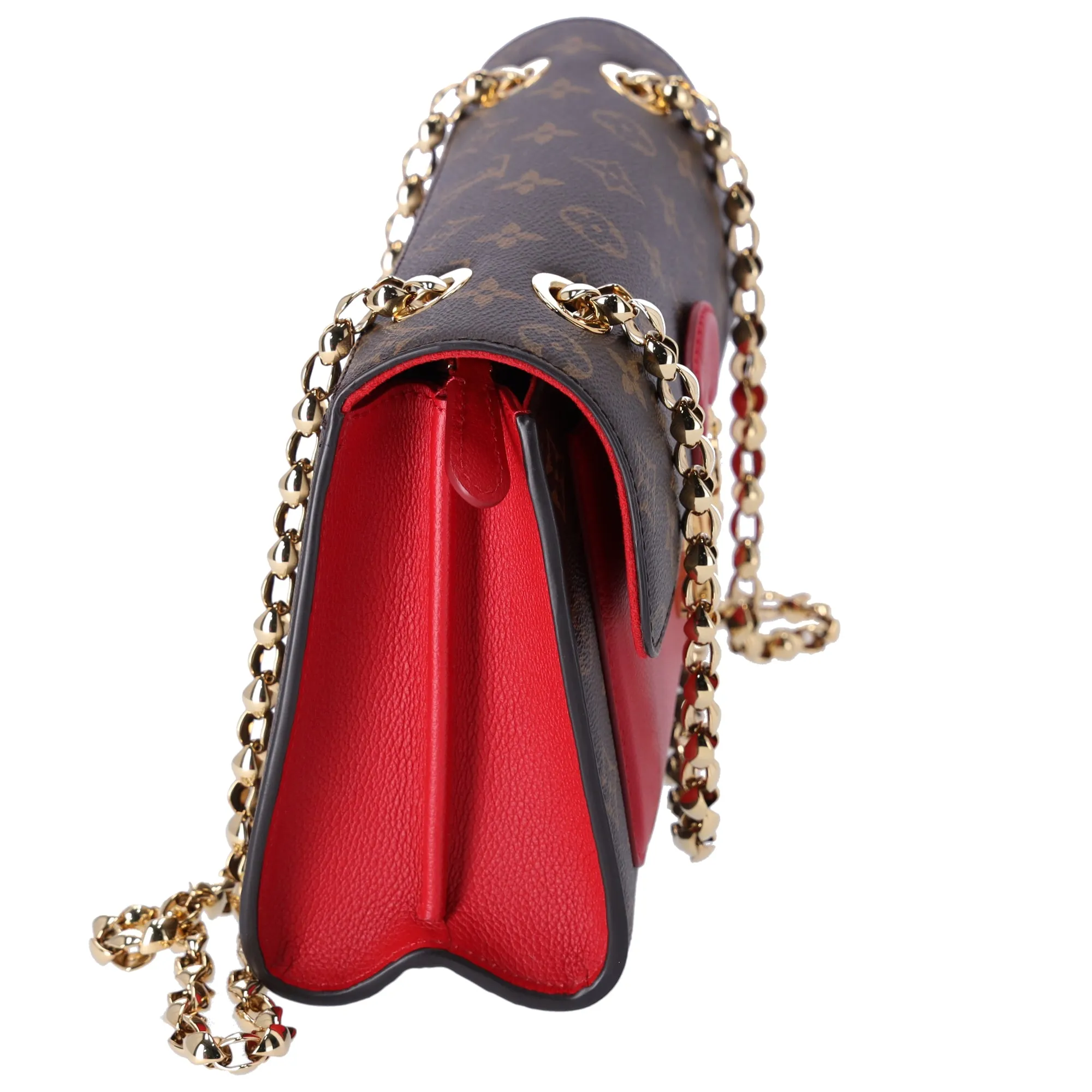 Louis Vuitton Victoire Brown Monogram Shoulder Bag M41731 Cerise Red Canvas sold by Gaby's Bags product image thumbnail 5