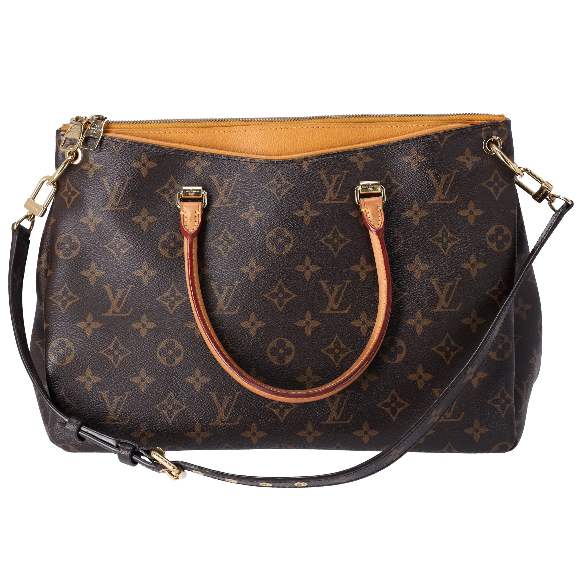 Louis Vuitton Pallas Monogram Handbag M40929 Saffron Monogram Canvas sold by Gaby's Bags