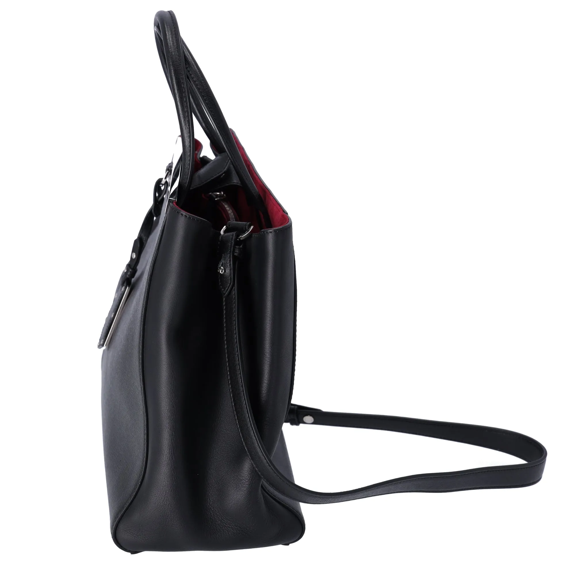 FENDI 2 Jours Tote Bag 8BH250-Q0W Black Bordeaux Leather Shoulder Bag sold by Gaby's Bags product image thumbnail 4