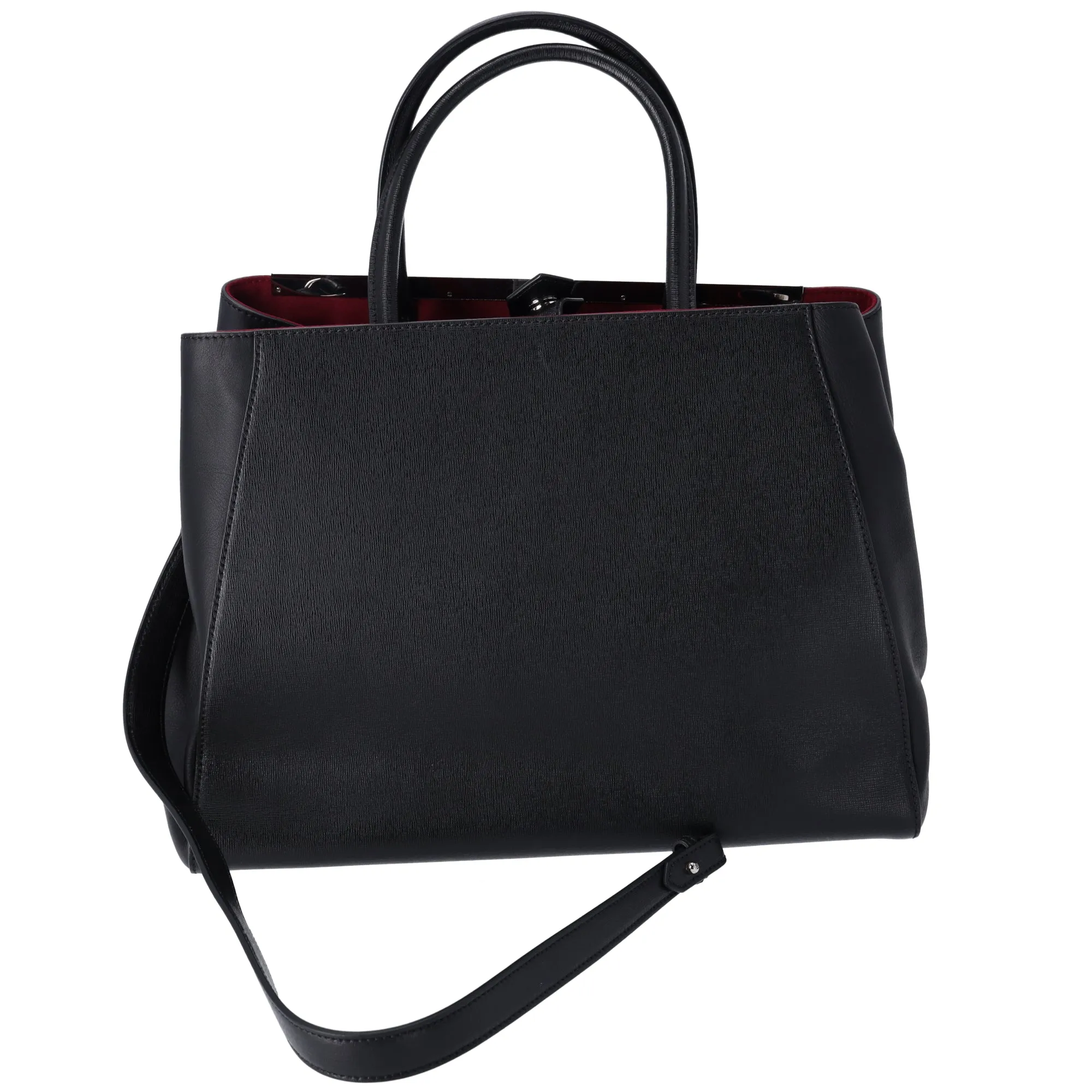 FENDI 2 Jours Tote Bag 8BH250-Q0W Black Bordeaux Leather Shoulder Bag sold by Gaby's Bags product image thumbnail 5