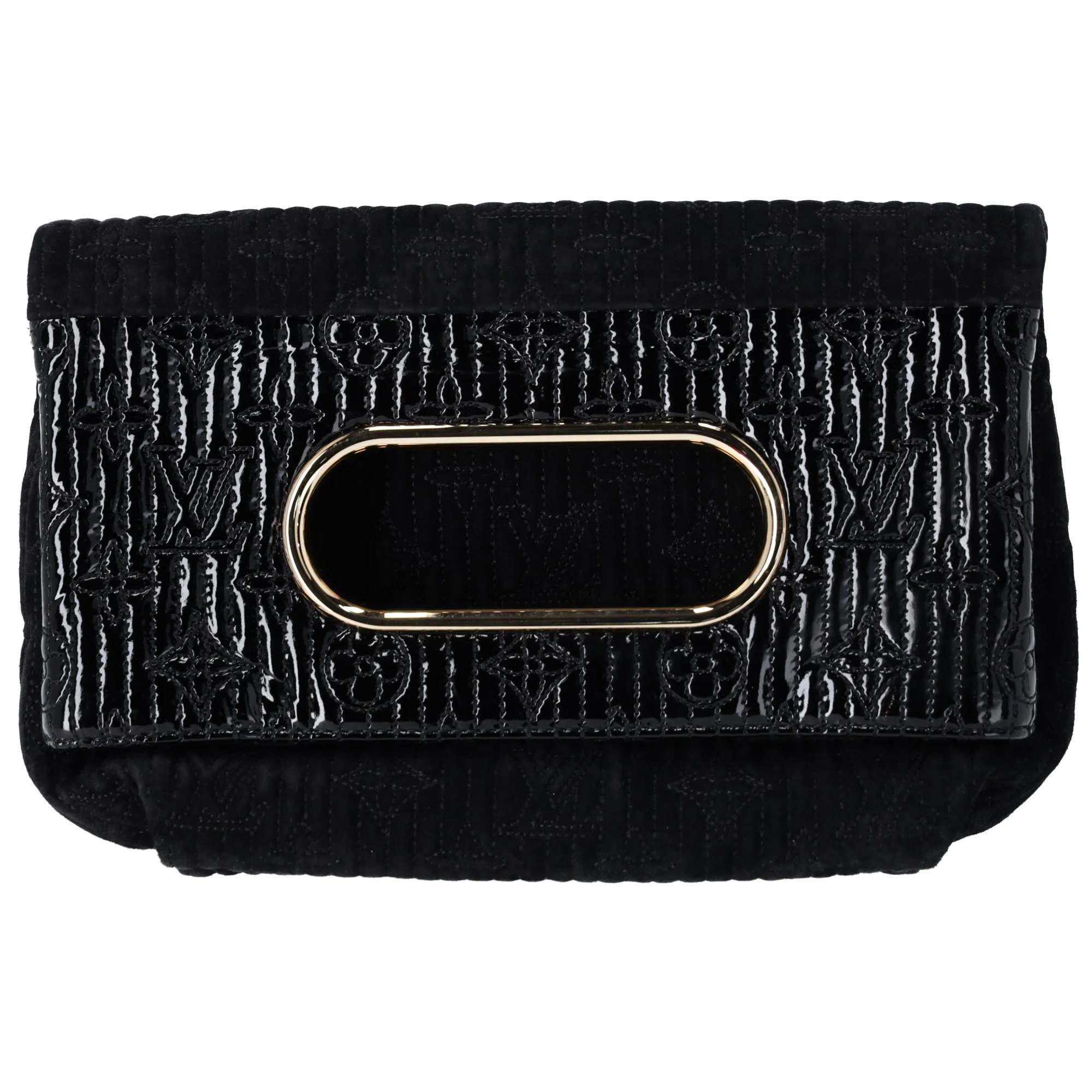 Louis Vuitton Afterdark Monogram Motard Handbag Clutch M95742 Noir Suede sold by Gaby's Bags