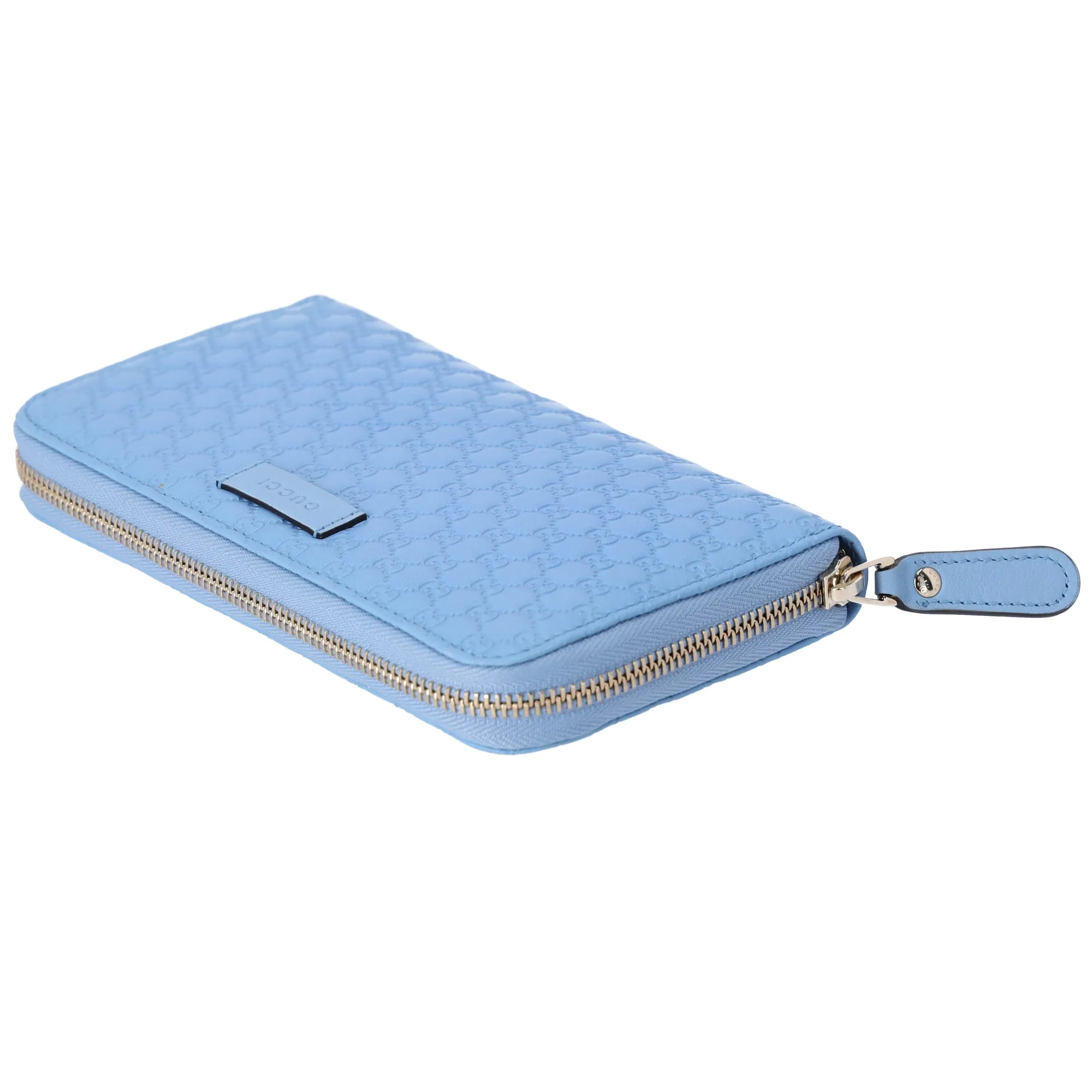 GUCCI Micro Guccissima Long Wallet 449391 Light Blue Leather sold by Gaby's Bags product image thumbnail 4
