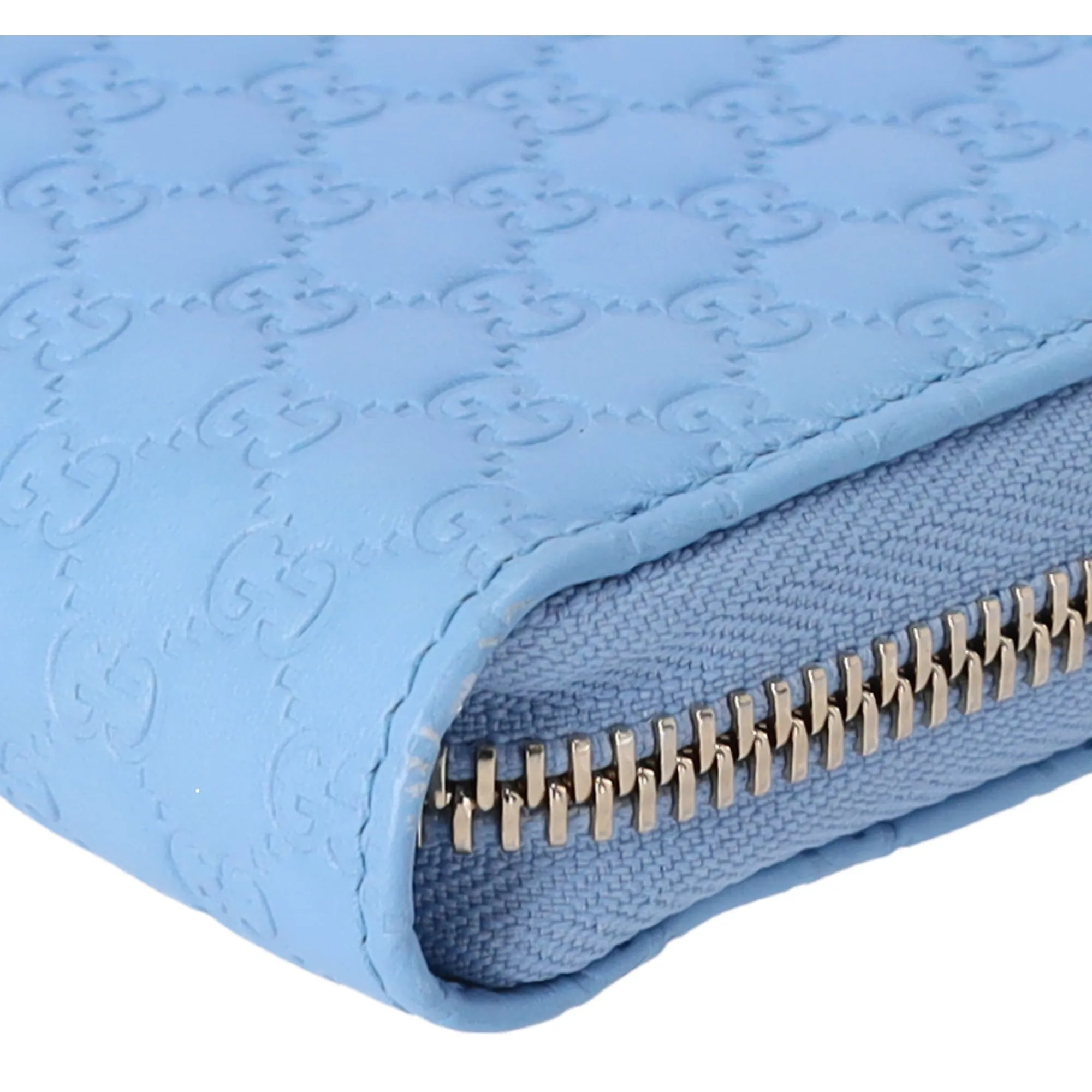 GUCCI Micro Guccissima Long Wallet 449391 Light Blue Leather sold by Gaby's Bags product image thumbnail 5
