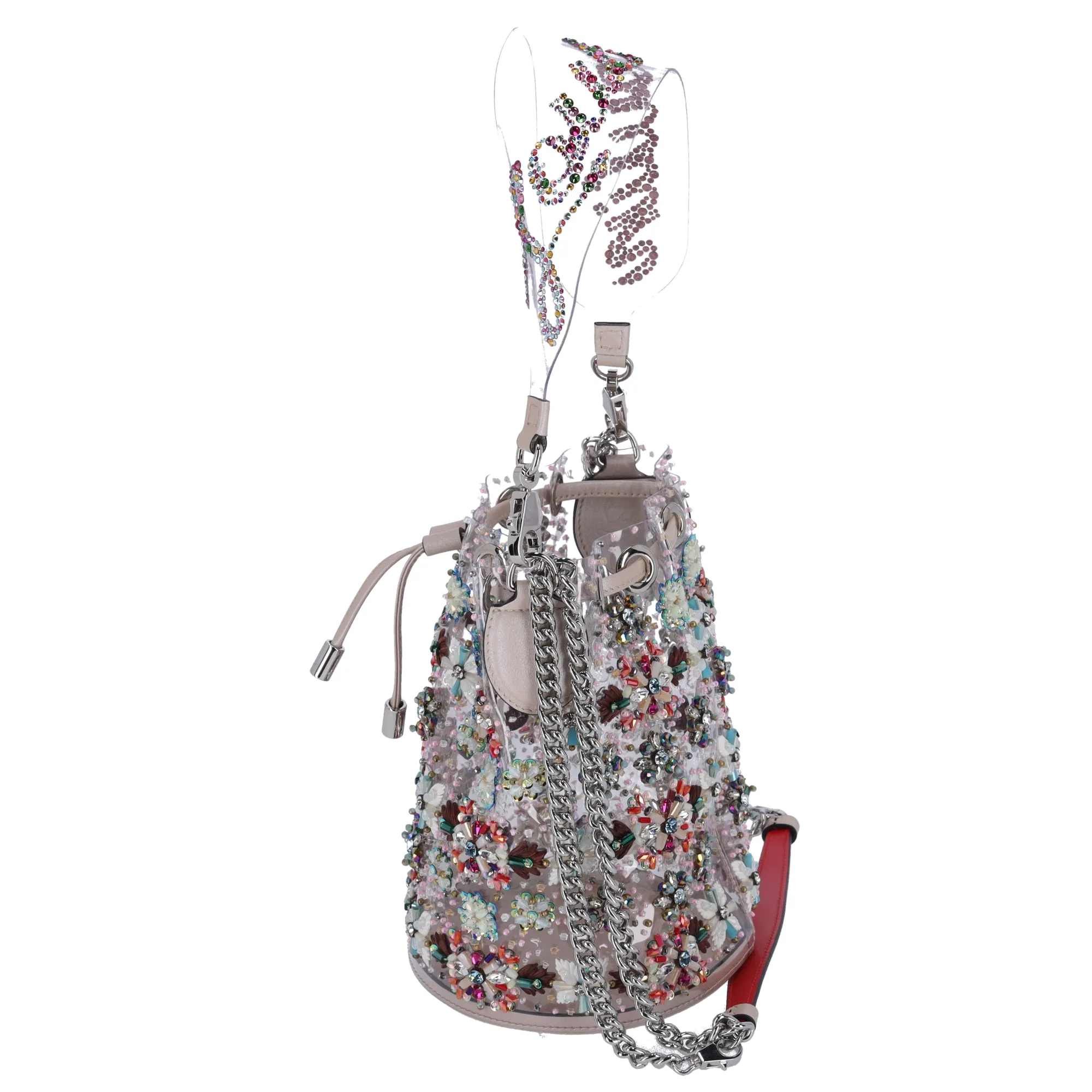 Christian Louboutin Marie Jane Crystal-Beaded PVC Bucket Bag Limited Edition sold by Gaby's Bags product image thumbnail 3