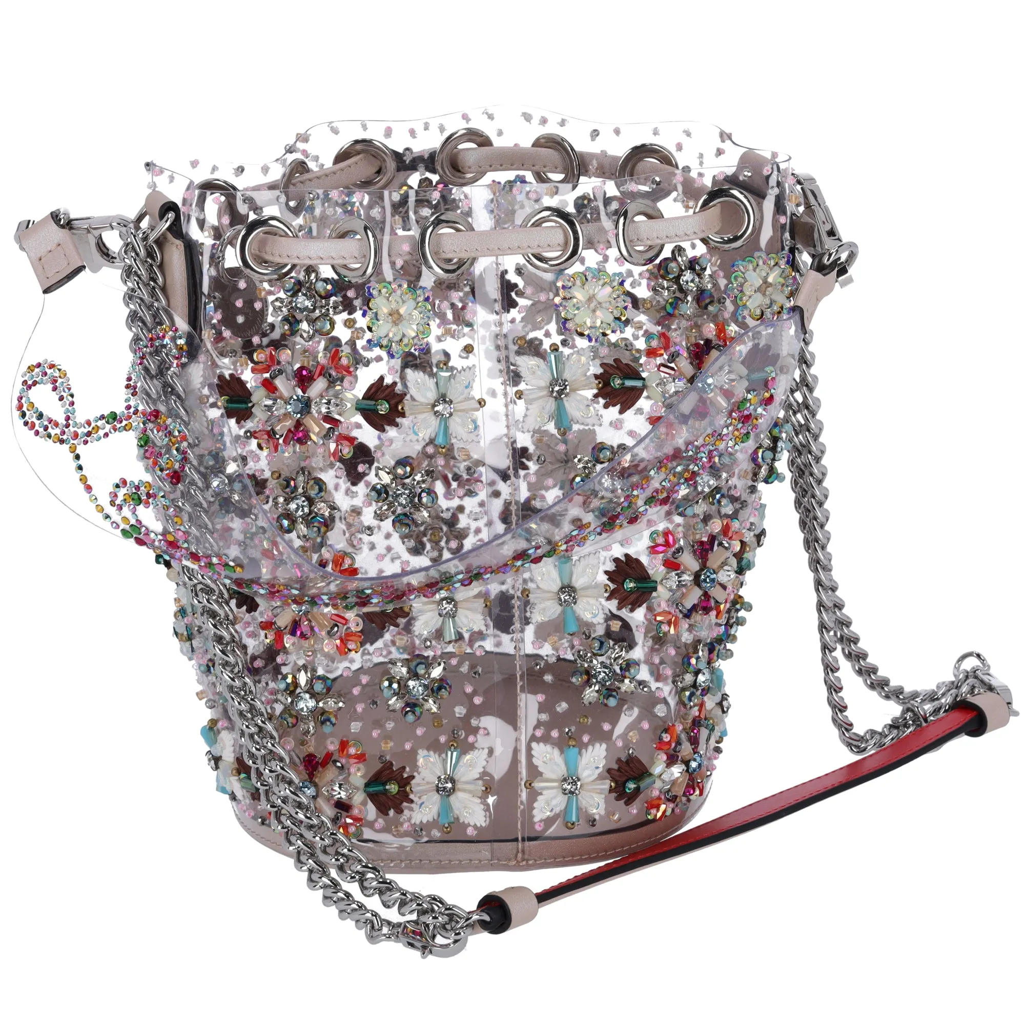Christian Louboutin Marie Jane Crystal-Beaded PVC Bucket Bag Limited Edition sold by Gaby's Bags product image thumbnail 4