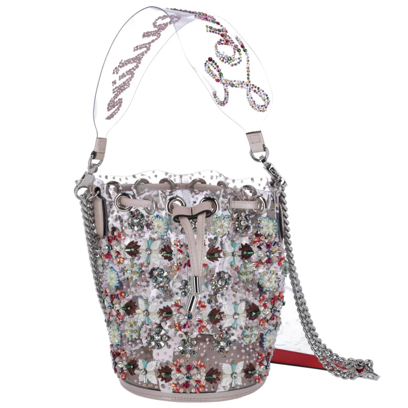 Christian Louboutin Marie Jane Crystal-Beaded PVC Bucket Bag Limited Edition sold by Gaby's Bags