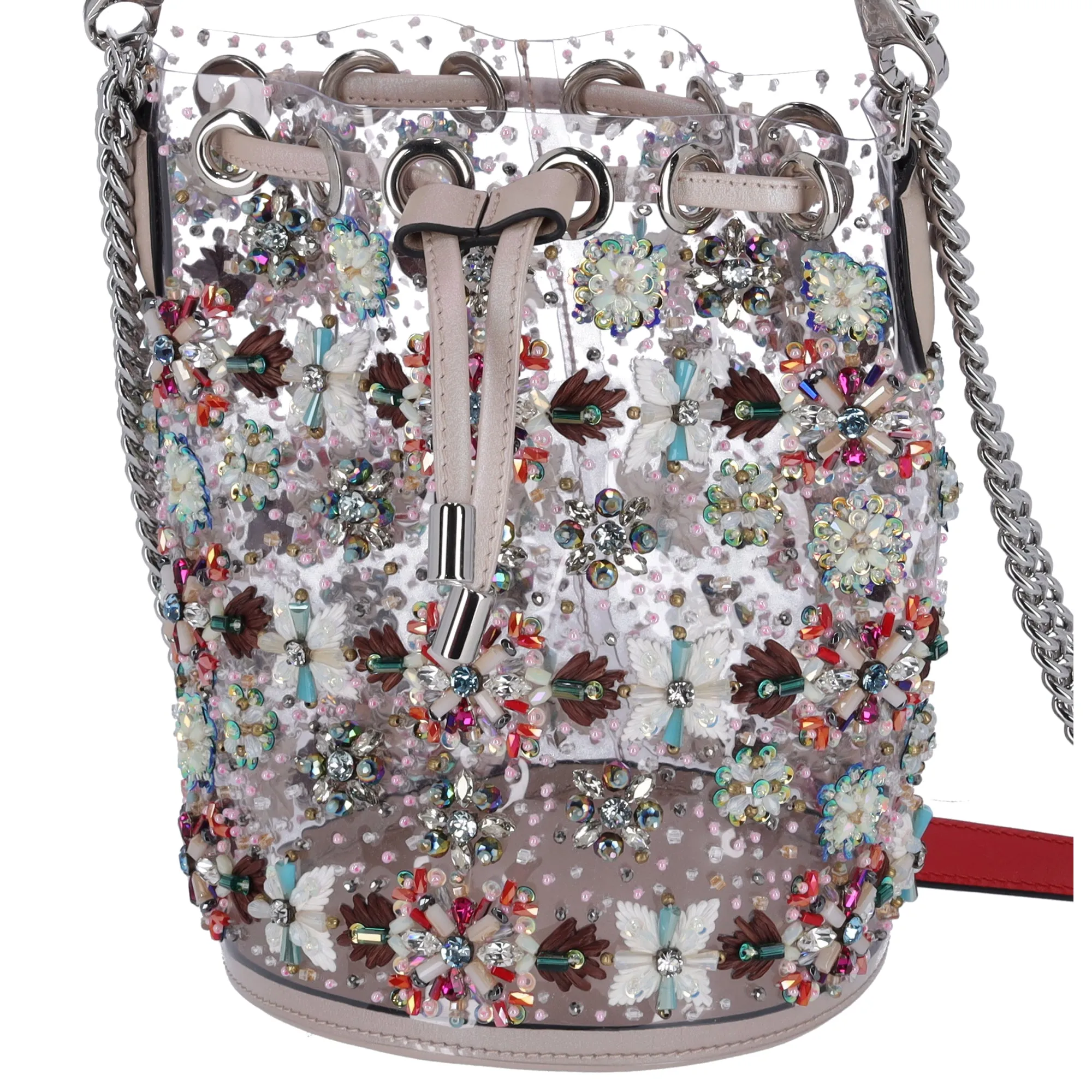 Christian Louboutin Marie Jane Crystal-Beaded PVC Bucket Bag Limited Edition sold by Gaby's Bags product image thumbnail 2