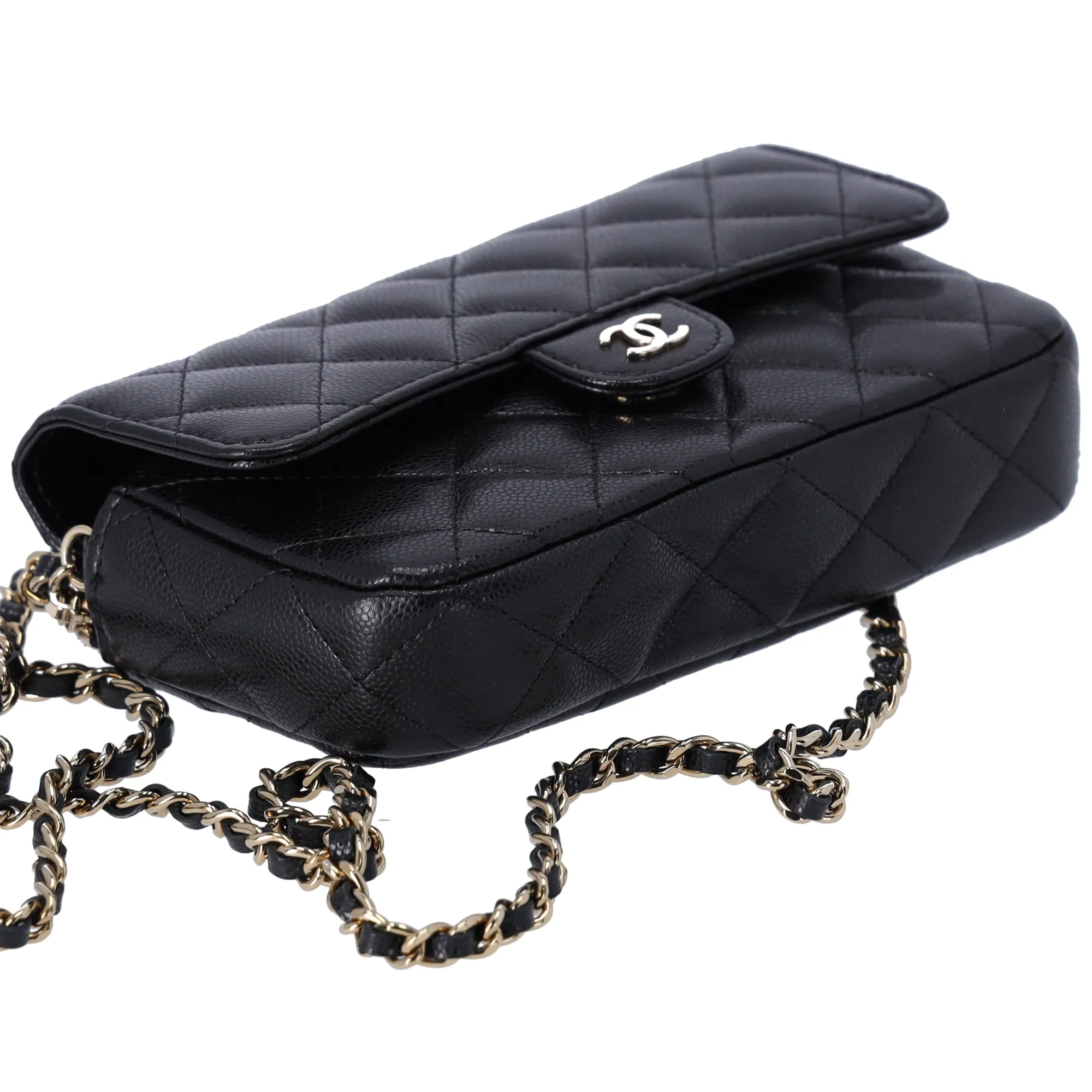 CHANEL Caviar Quilted Flap Phone Holder With Chain Crossbody Black sold by Gaby's Bags product image thumbnail 5