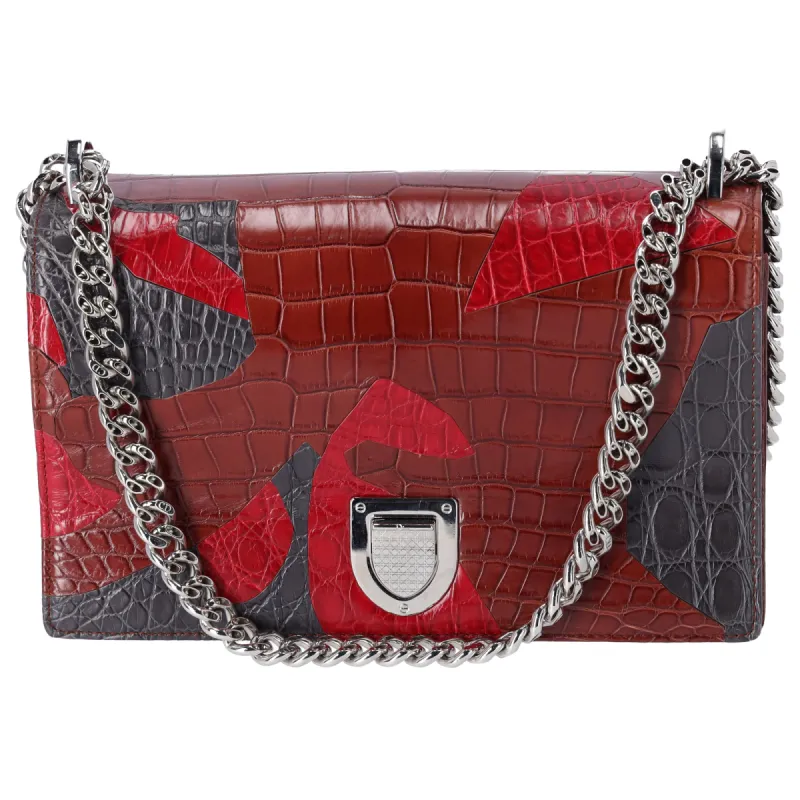 Christian Dior Diorama Shoulder Bag Bordeaux Red Black Patent Leather sold by Gaby's Bags