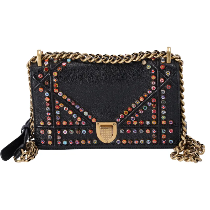 Christian Dior Diorama Flap Bag Studded Leather Small Flap Shoulder Bag sold by Gaby's Bags