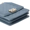 CHANEL Le Boy North South Matelasse Shoulder Bag Light Blue Quilted Lambskin sold by Gaby's Bags