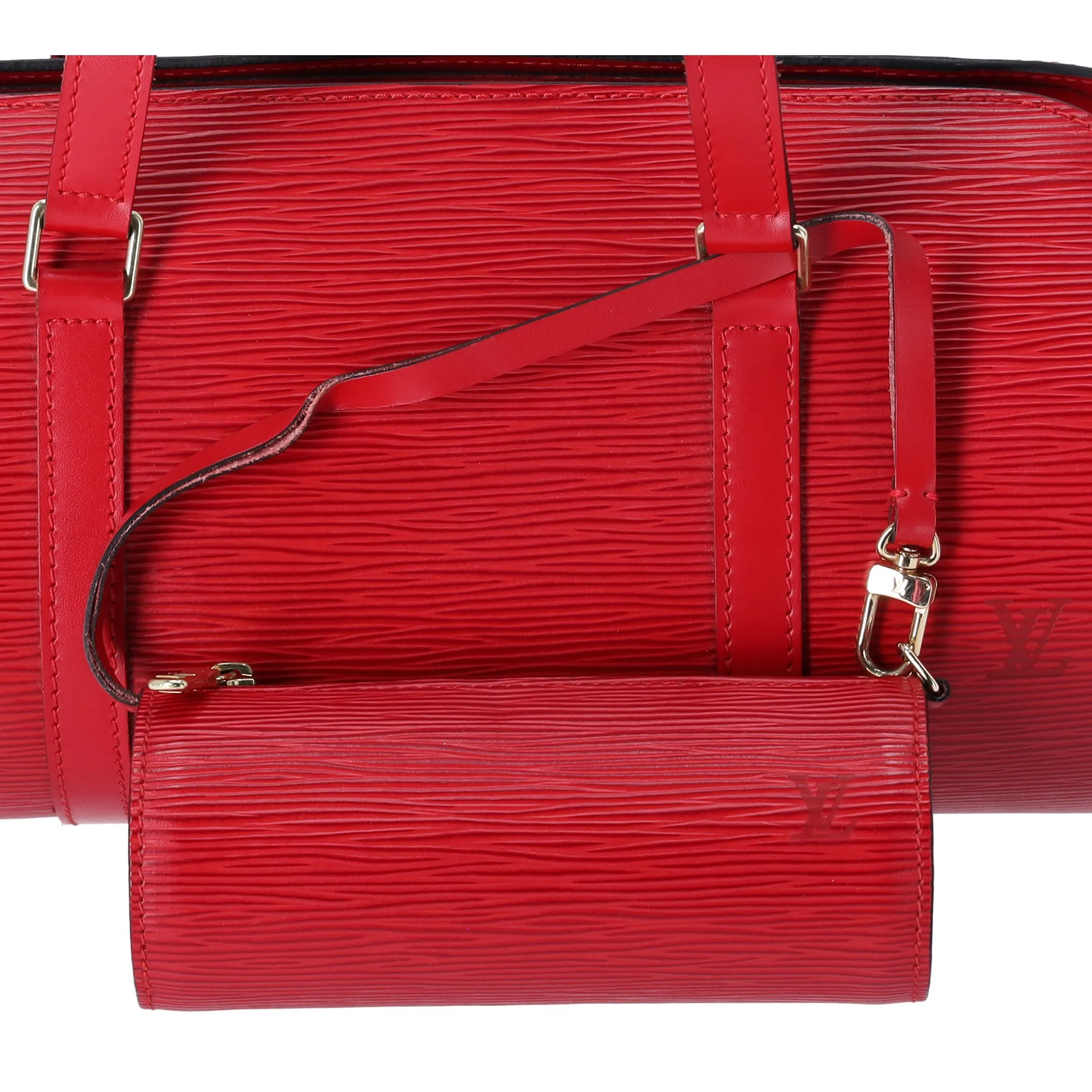 Louis Vuitton Soufflot Epi Handbag M52227 Castilian Red Leather + Pouch sold by Gaby's Bags product image thumbnail 2