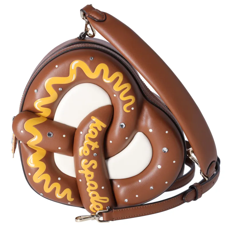 Kate Spade 3D NYC Pretzel Crossbody Brown Leather Bag KI974 Novelty made by Kate Spade