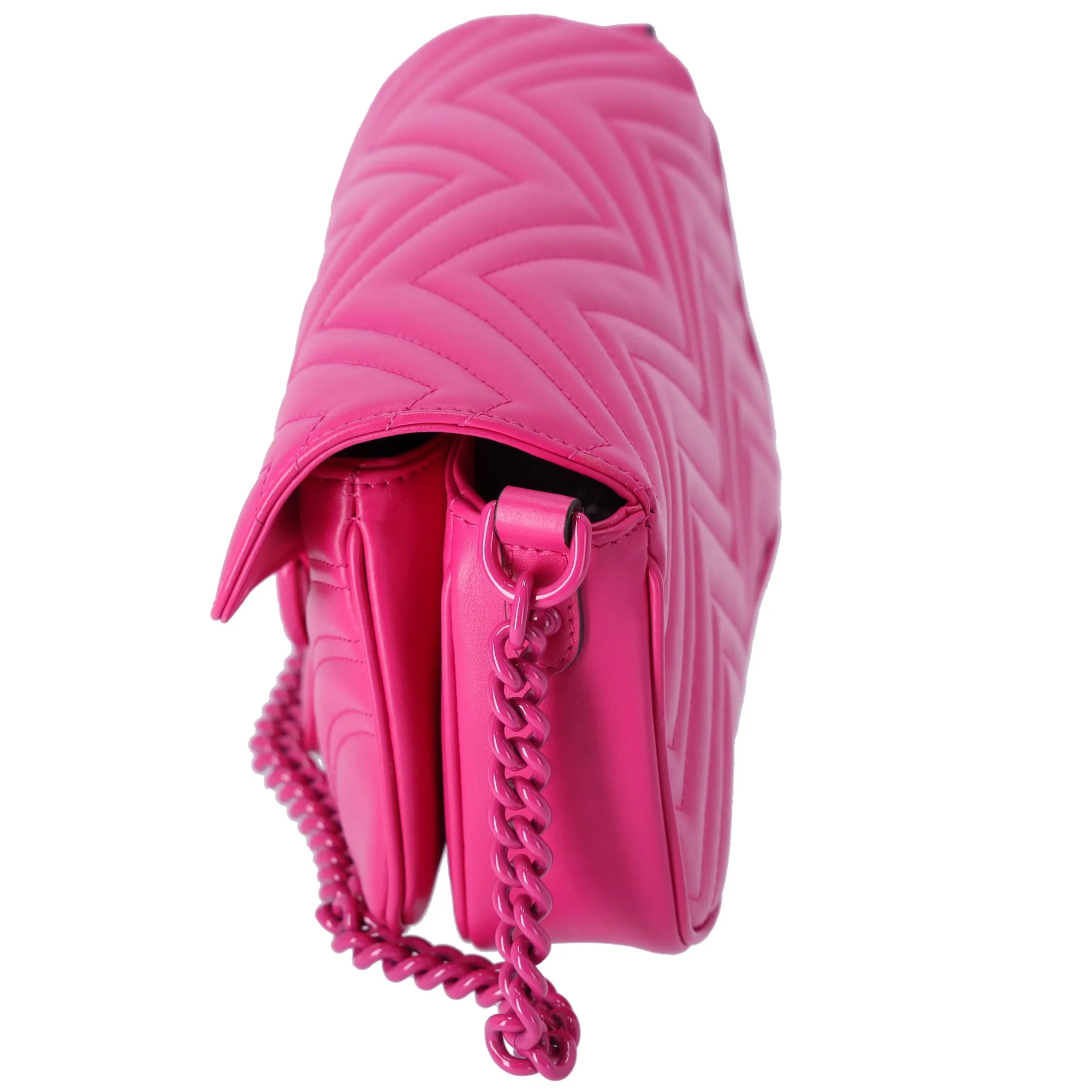 GUCCI GG Marmont Quilted Shoulder Bag 734814 Fuchsia Pink Quilted Leather sold by Gaby's Bags product image thumbnail 4