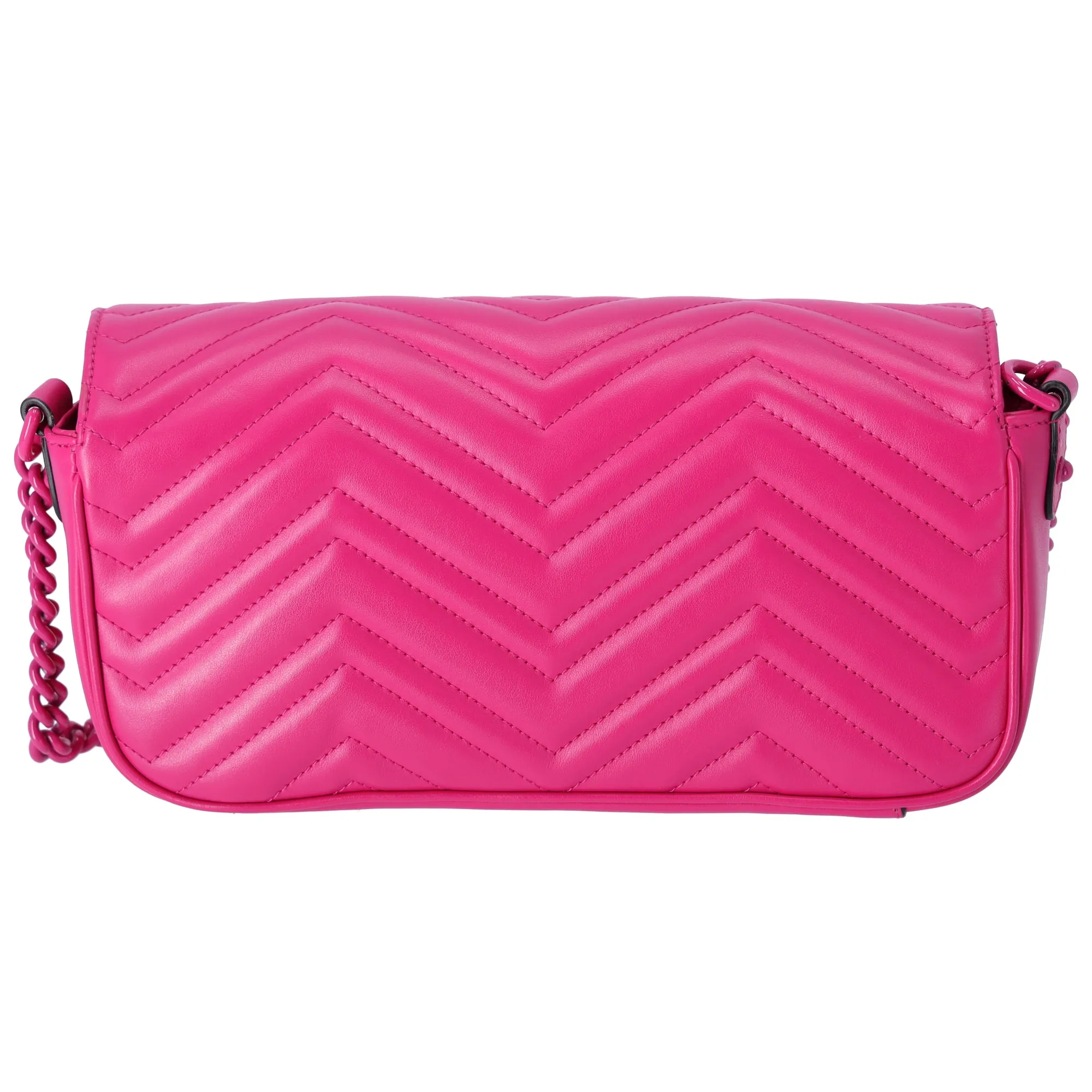 GUCCI GG Marmont Quilted Shoulder Bag 734814 Fuchsia Pink Quilted Leather sold by Gaby's Bags product image thumbnail 5