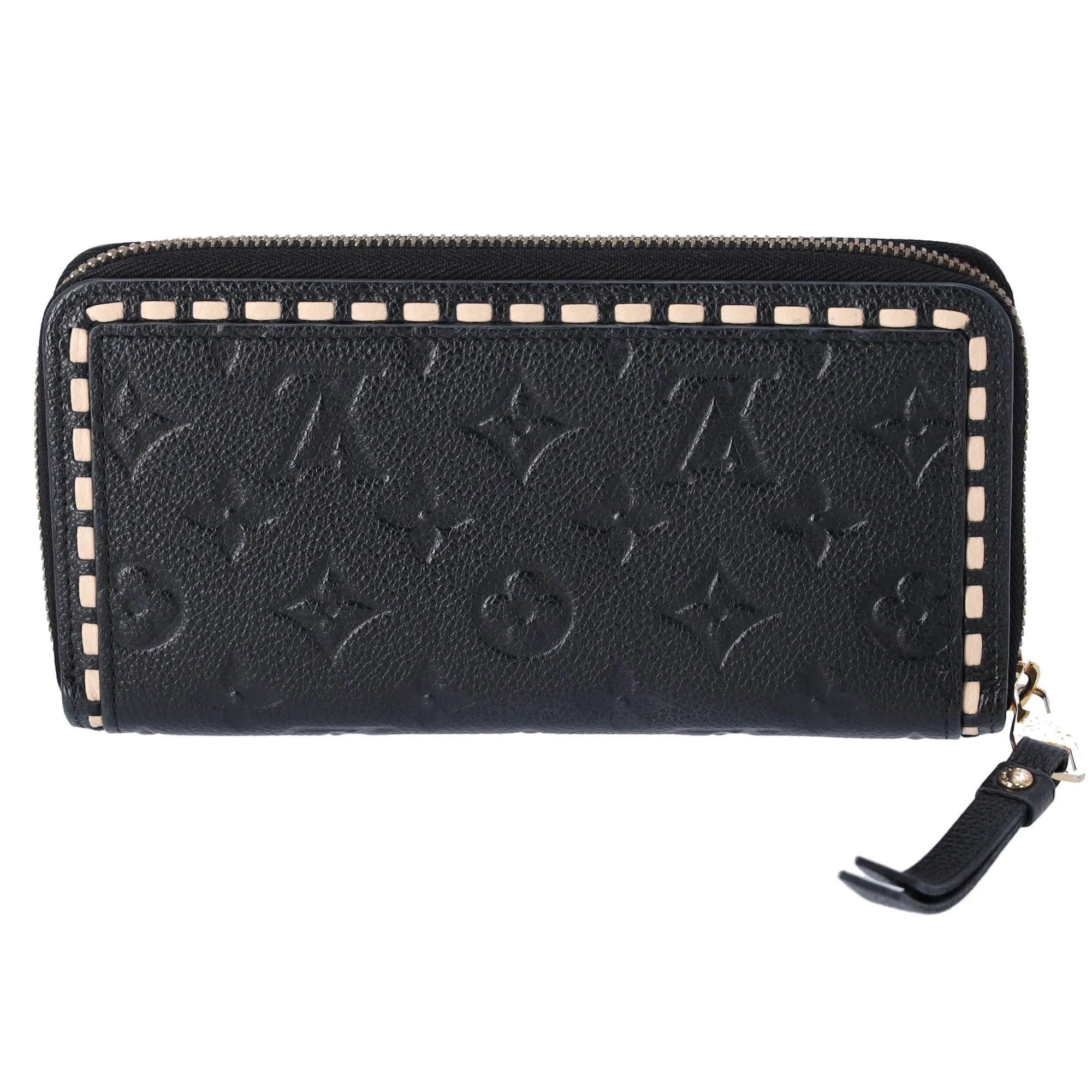 Louis Vuitton Zippy Wallet Monogram Empreinte Black Beige Stitch M64805 sold by Gaby's Bags product image thumbnail 2