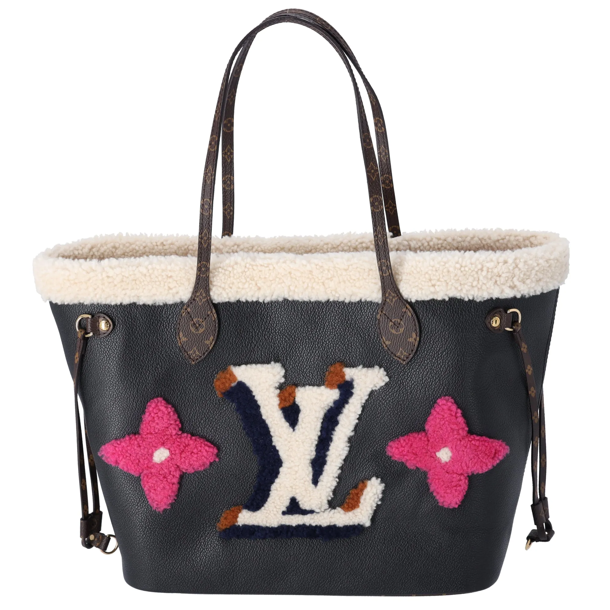 Louis Vuitton Neverfull MM Monogram Teddy Tote Bag M56960 Black Multi Leather sold by Gaby's Bags product image thumbnail 5
