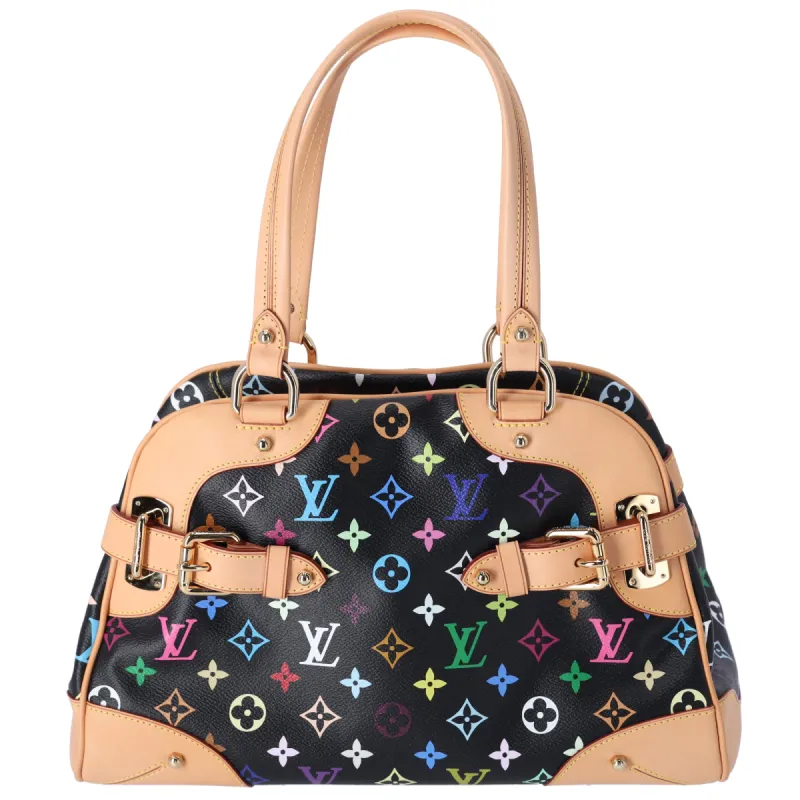Louis Vuitton x Takashi Murakami Claudia Monogram Multicolor Handbag M40194 Noir sold by Gaby's Bags
