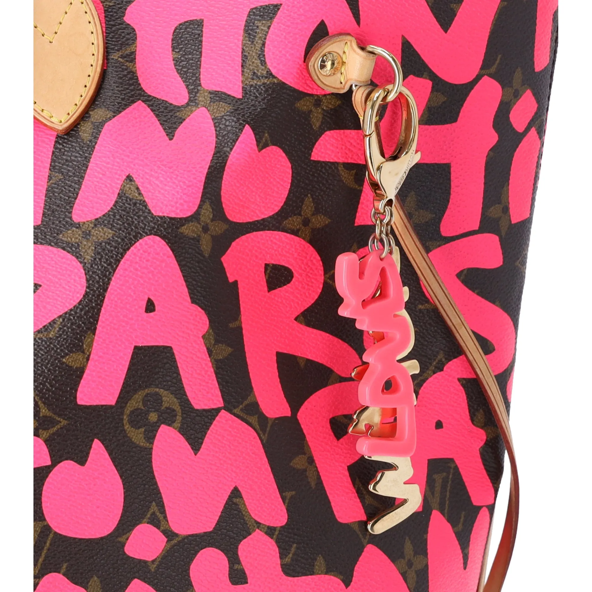 Louis Vuitton Neverfull GM Monogram Graffiti Tote Bag M93701 Fuchsia sold by Gaby's Bags product image thumbnail 3