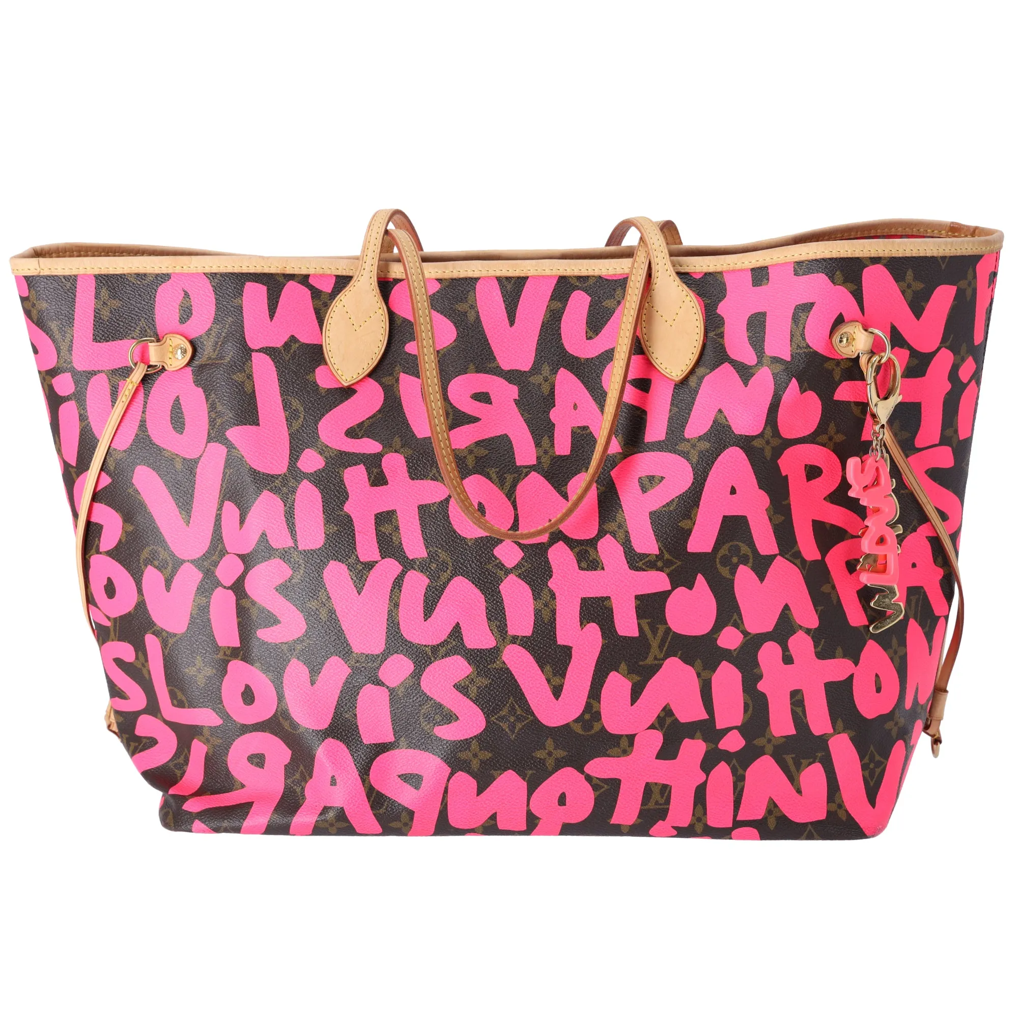 Louis Vuitton Neverfull GM Monogram Graffiti Tote Bag M93701 Fuchsia sold by Gaby's Bags