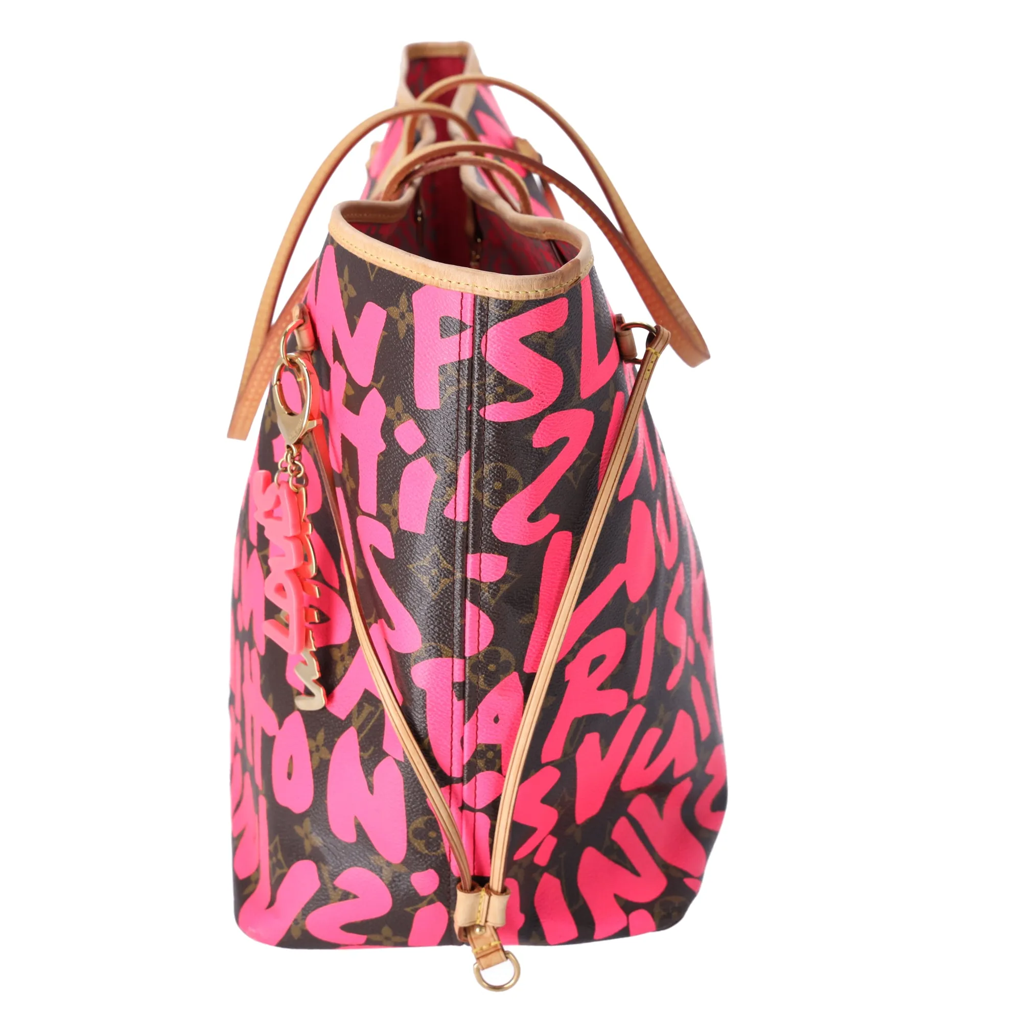 Louis Vuitton Neverfull GM Monogram Graffiti Tote Bag M93701 Fuchsia sold by Gaby's Bags product image thumbnail 5