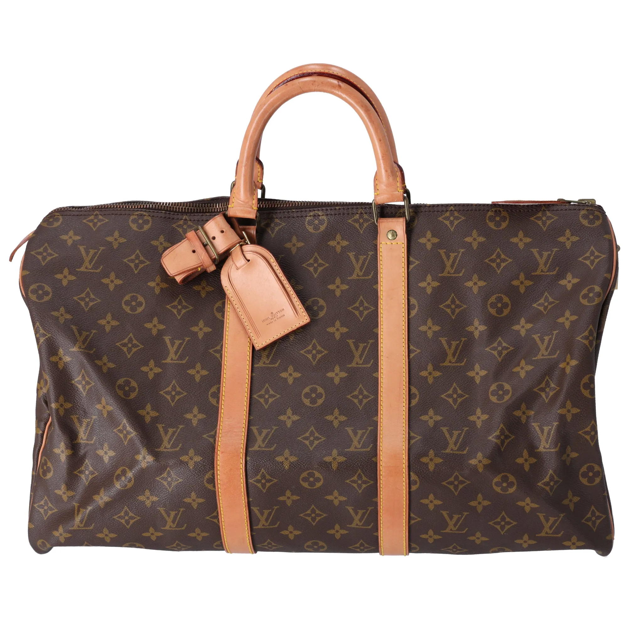 Louis Vuitton Keepall 50 Duffle Bag Monogram Boston Bag M41426 Brown Canvas sold by Gaby's Bags