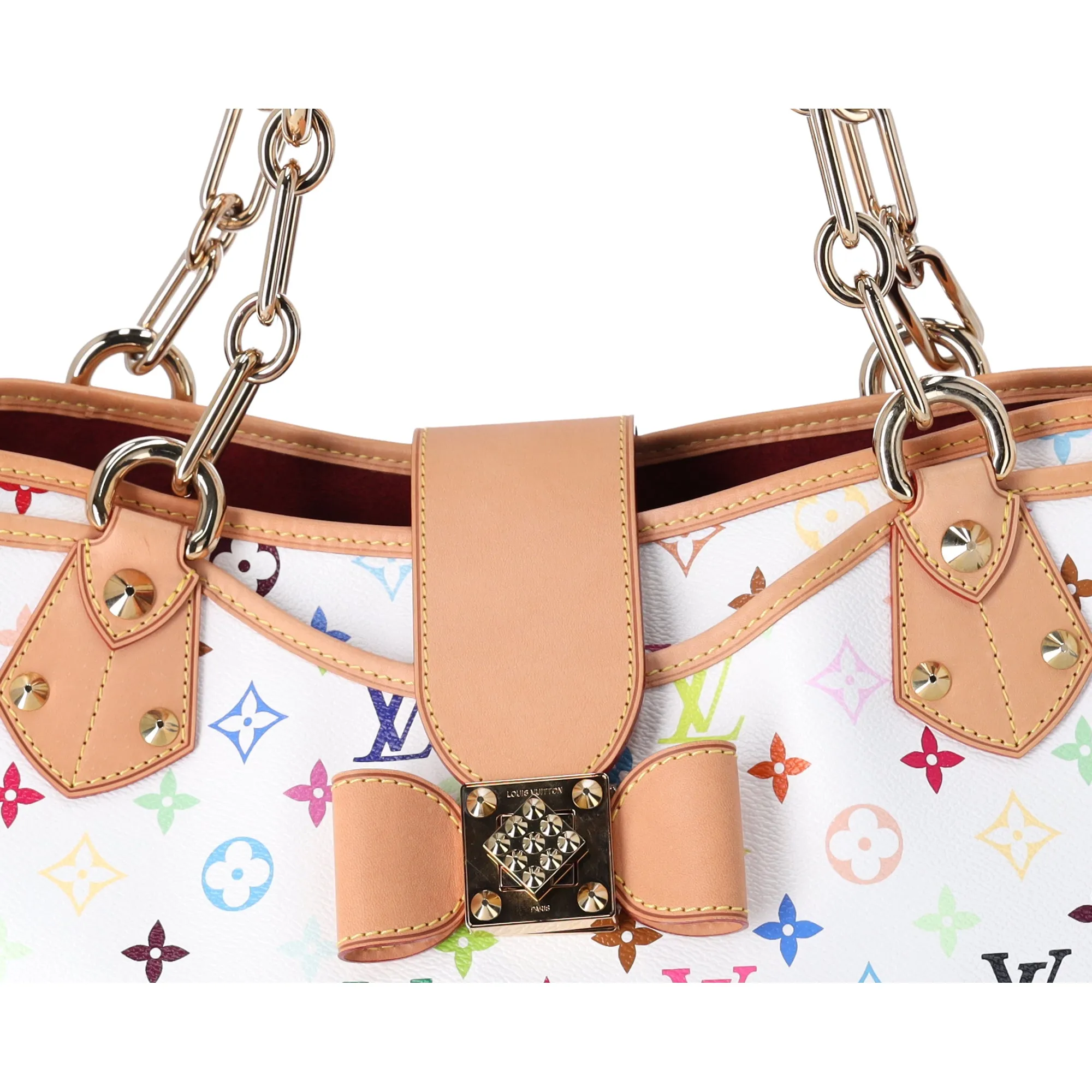 Louis Vuitton x takashi Murakami Annie GM Monogram Multicolor White Tote M40303 sold by Gaby's Bags product image thumbnail 4