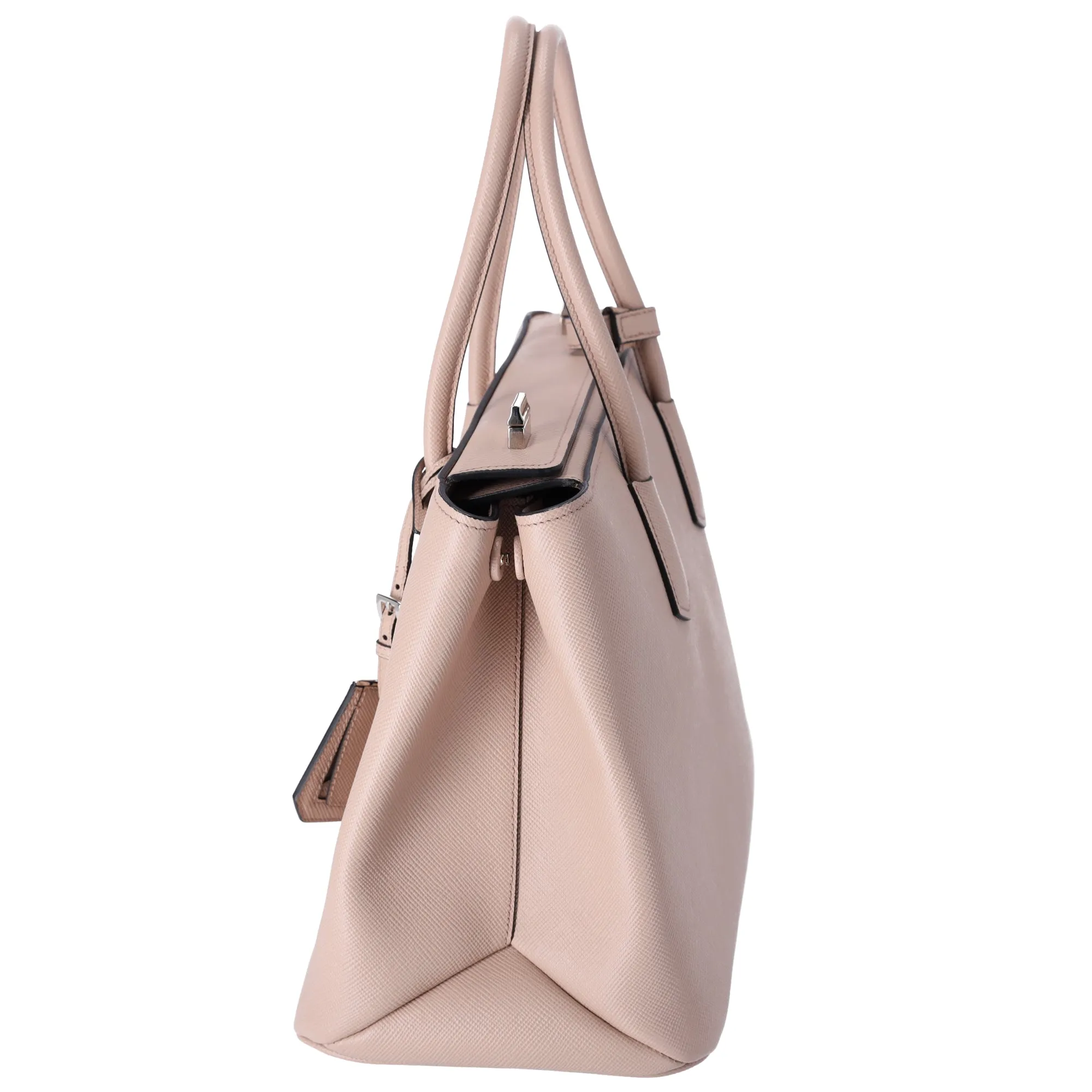 Prada Saffiano Leather Large Twin Pocket Tote Pink Beige sold by Gaby's Bags product image thumbnail 2