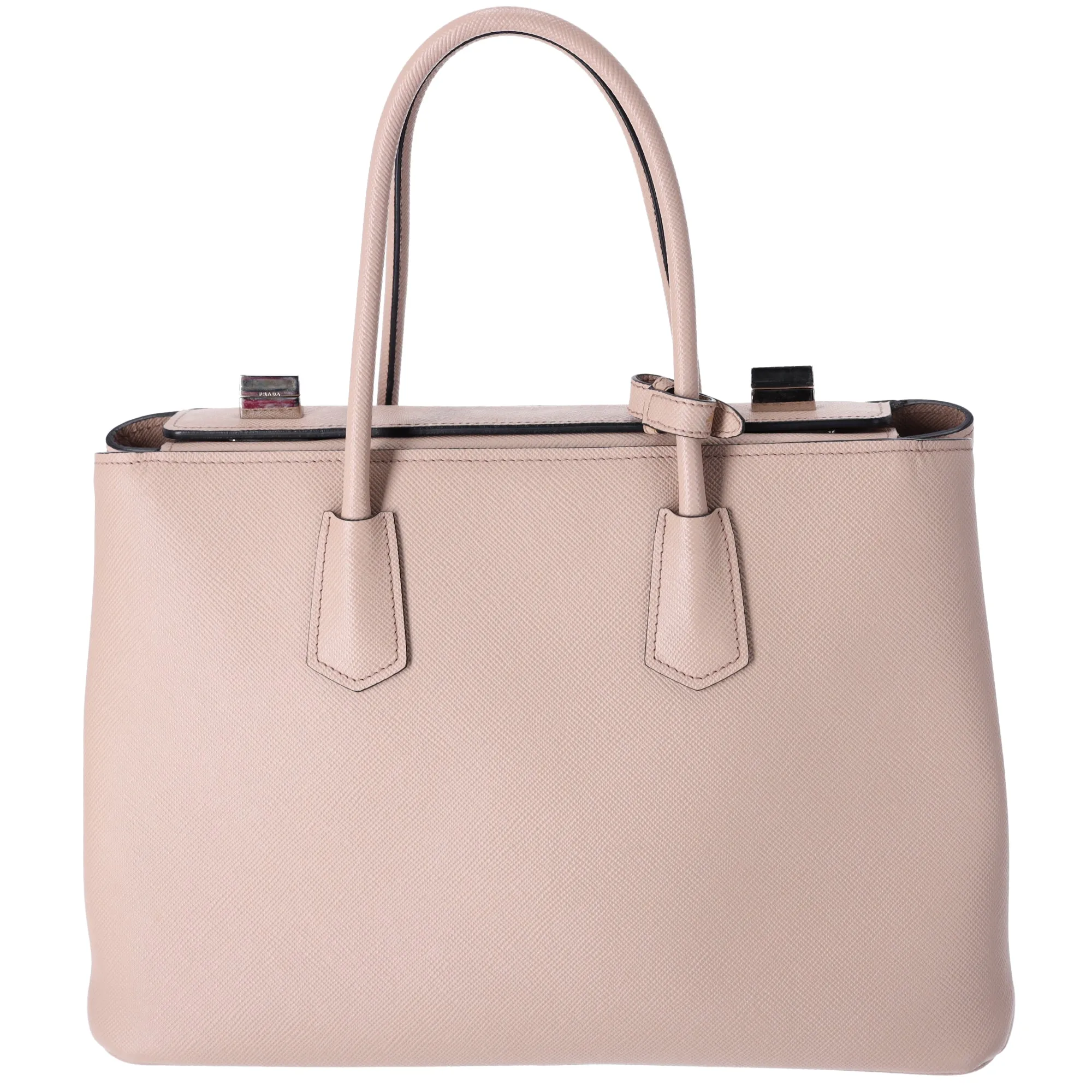 Prada Saffiano Leather Large Twin Pocket Tote Pink Beige sold by Gaby's Bags product image thumbnail 3